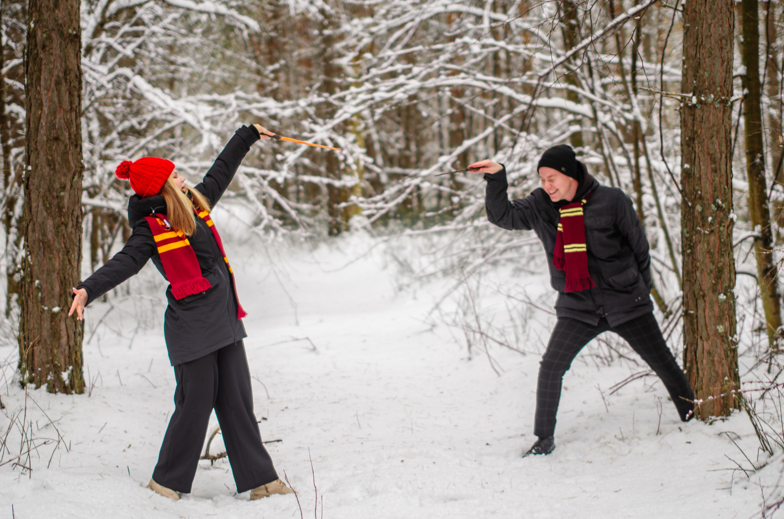Зимняя история любви в стиле фильма «Гарри Поттер». Денисова Аля — фотограф для парных съемок и индивидуальных историй в Барнауле