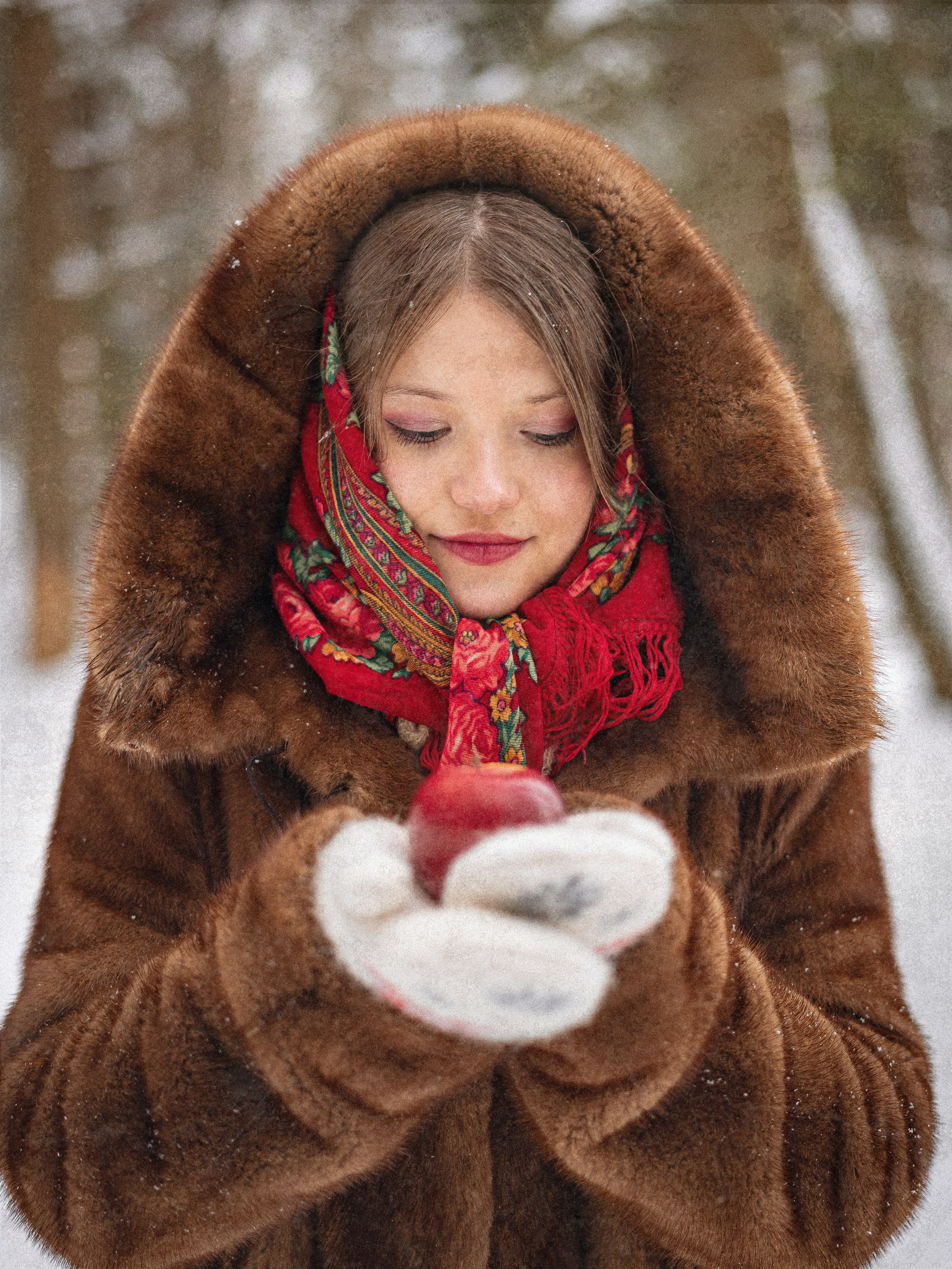 Ольга — фотосессия в зимнем стиле. Фотограф Москва