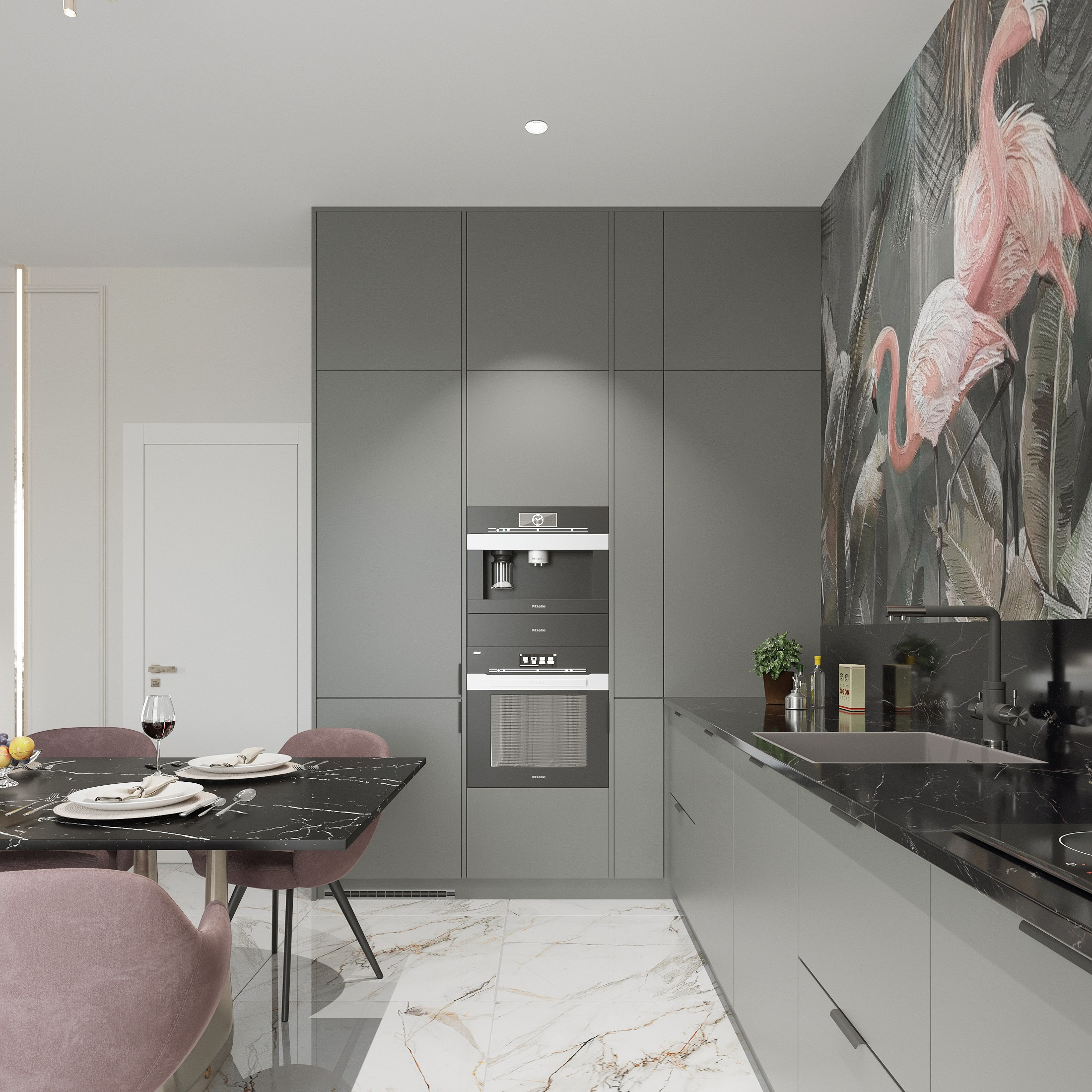 Two-Story House Interior Design — Modern Elegance with Classic Touches. 3D INTERIOR AND ARCHITECTURE VISUALIZATION