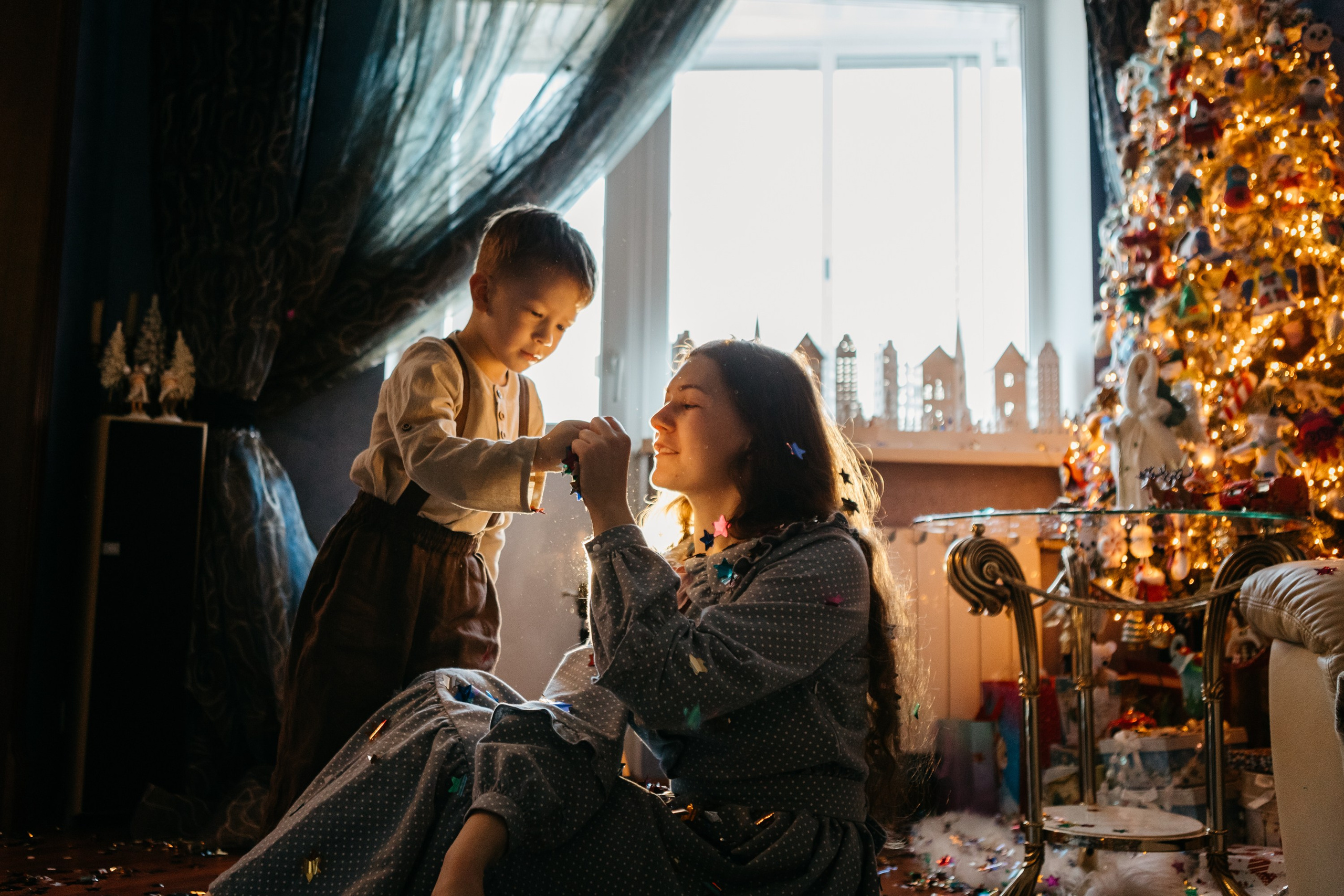 Новогодняя фотосессия дома Москва. Семейный фотограф Маша Тимофеева | Москва