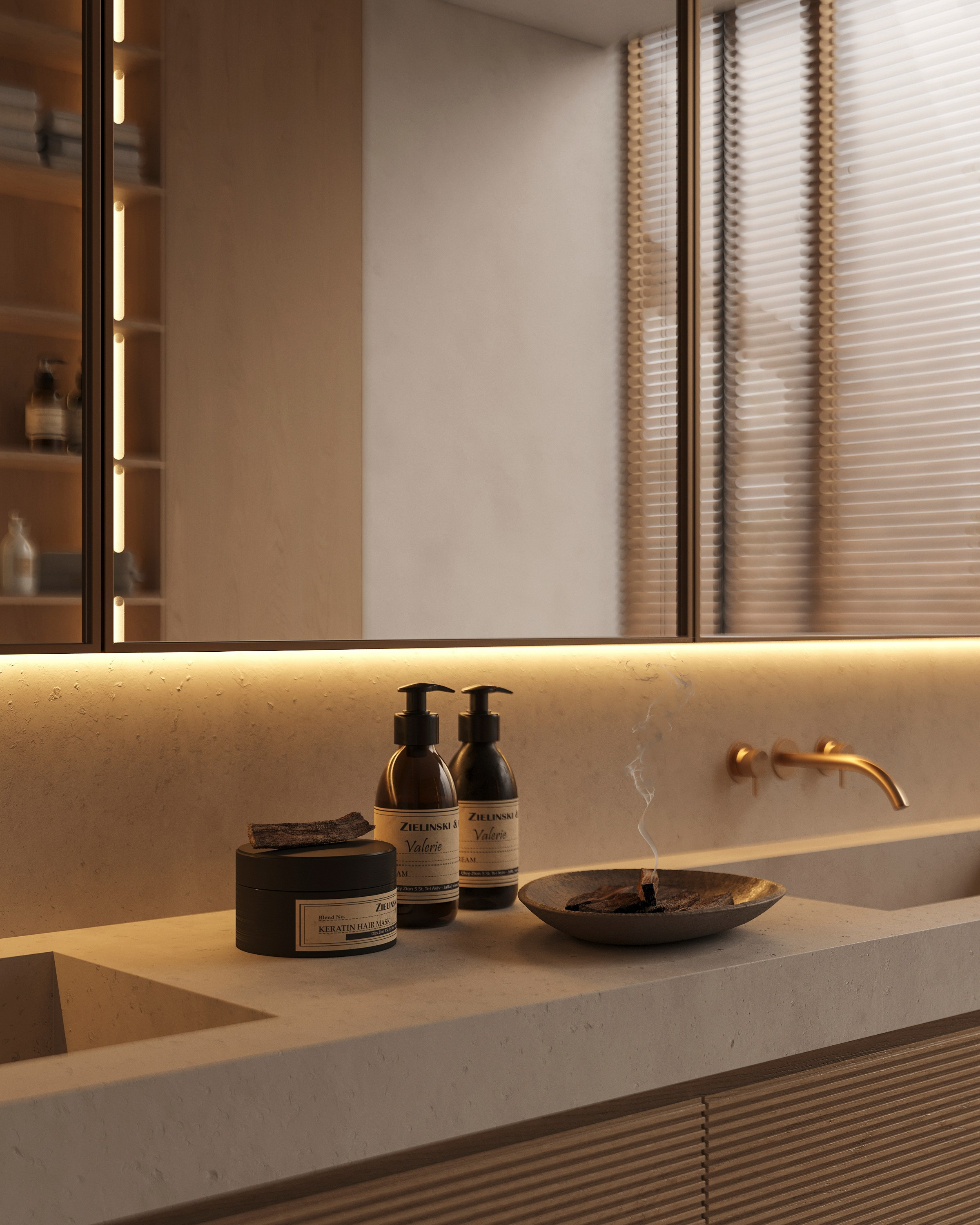 ZEN BATHROOM | SUNNY & SOFT CONCEPTS. Interior Visualization by Valerie Stetyukevich