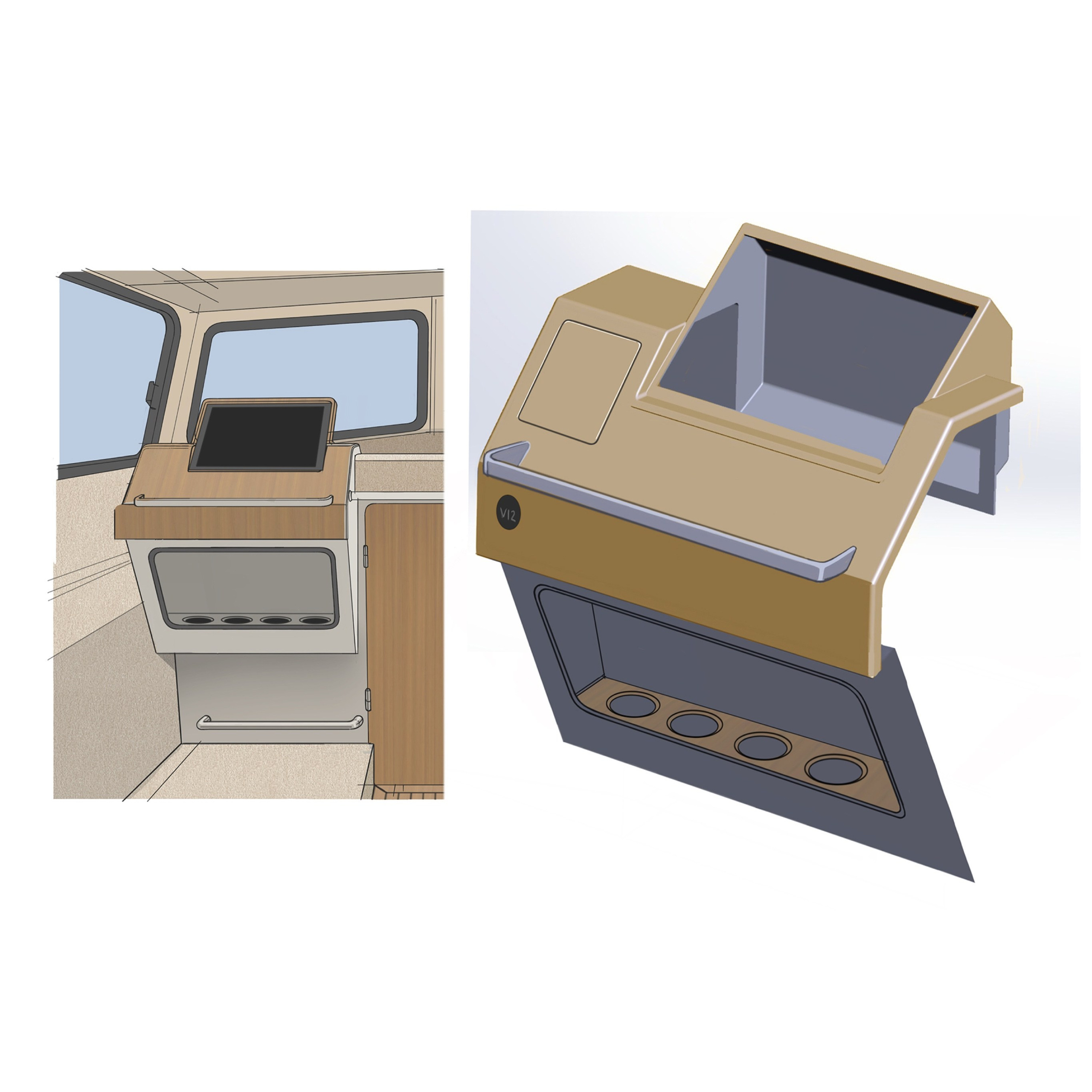 Дизайн персонализации Алюминиевого катера Weldcraft Cuddy King 300 OS. Design Yachts and Cars