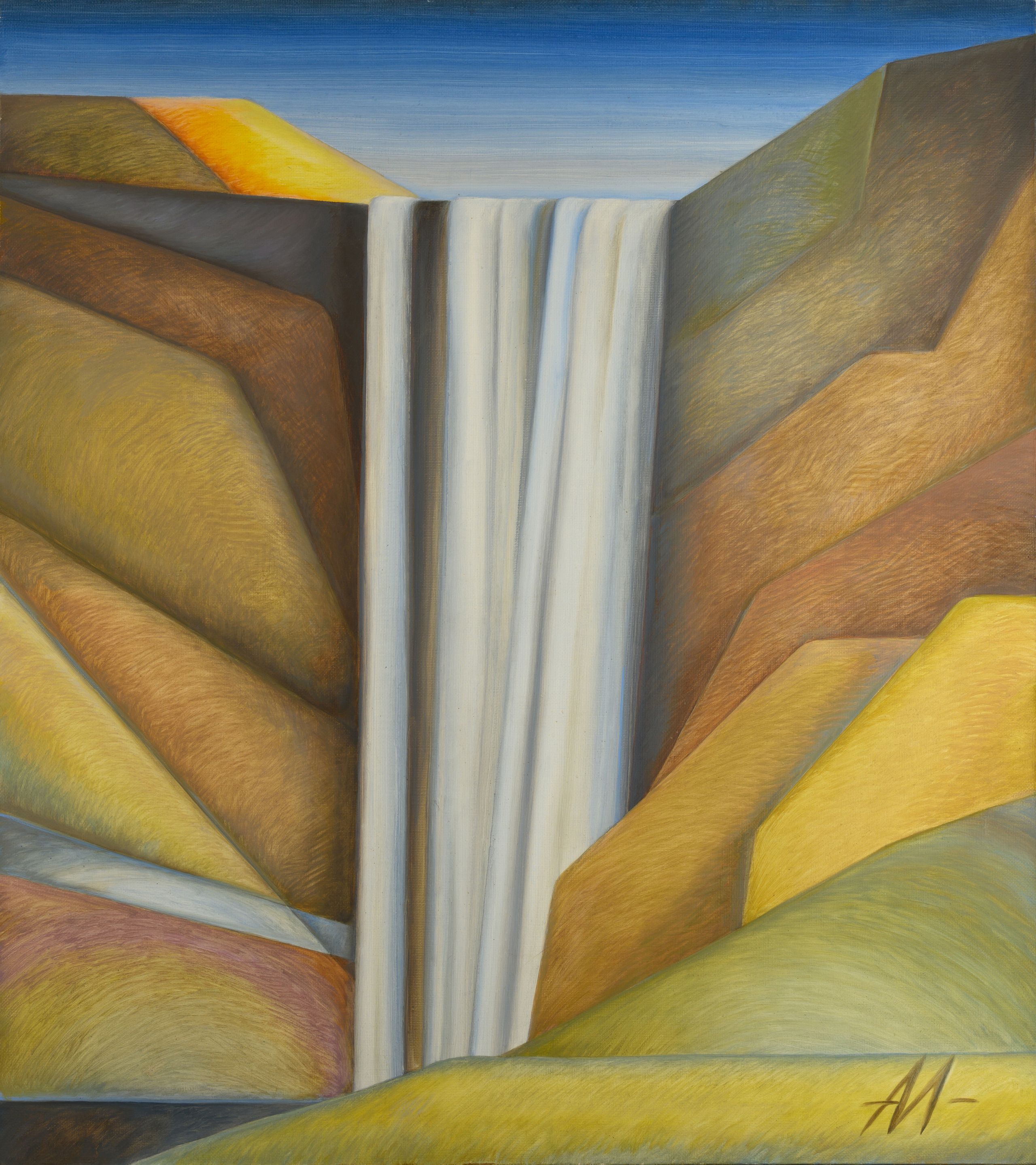 Artist Alexei Maximov. Waterfall, 2017, oil on canvas