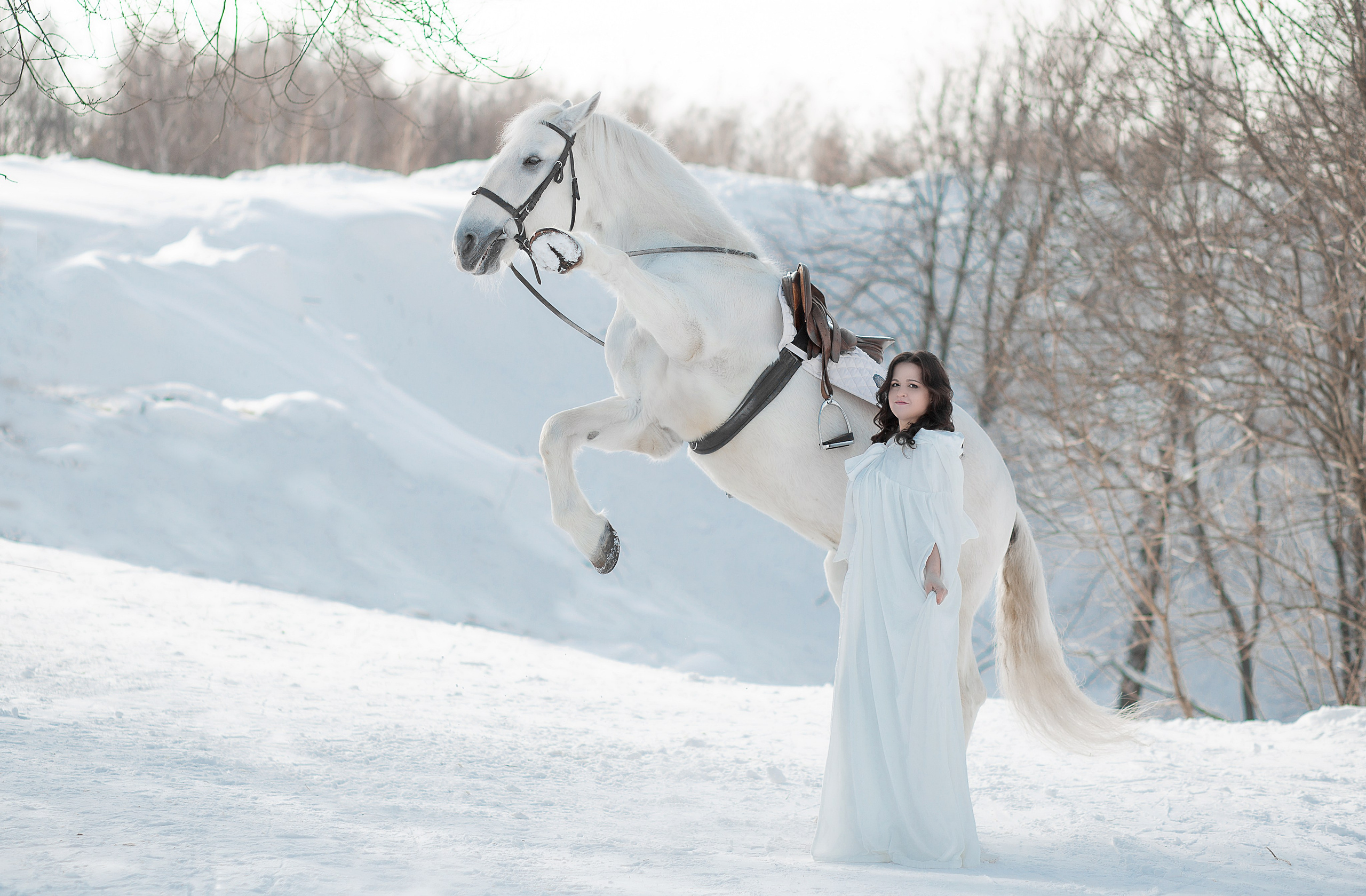 Елена и Воробей. Фотосессия с лошадьми в Нижнем Новгороде