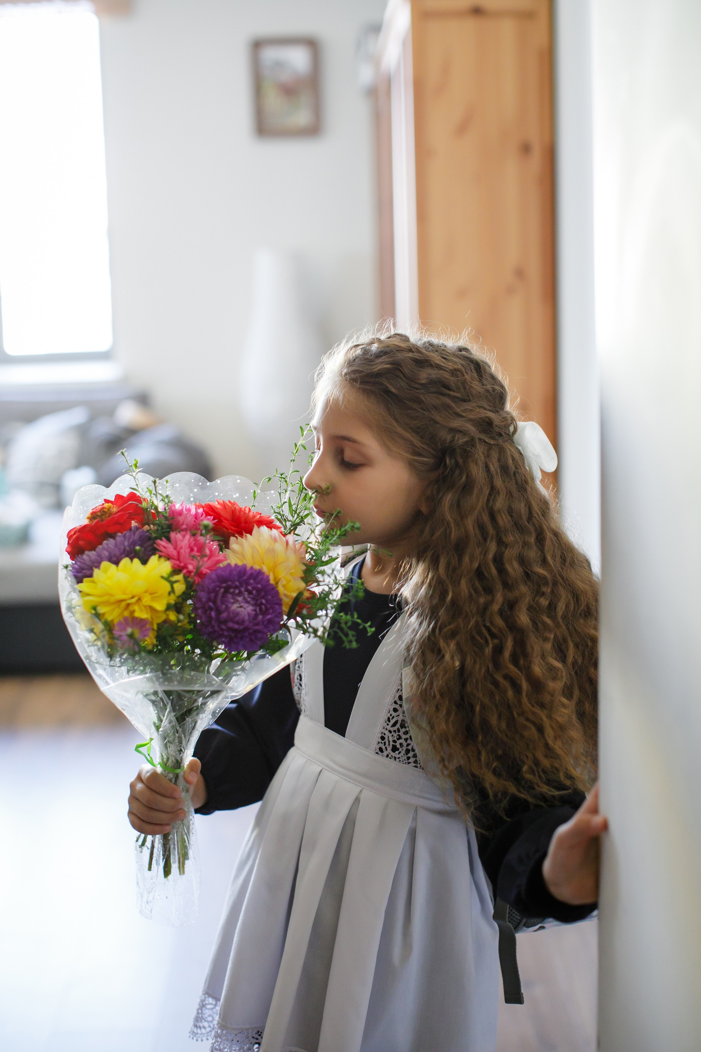 Первоклашка. Как Нюсю в школу провожали. Школьные альбомы, Семейные съемки, Портреты, Фотограф Елена Кузнецова