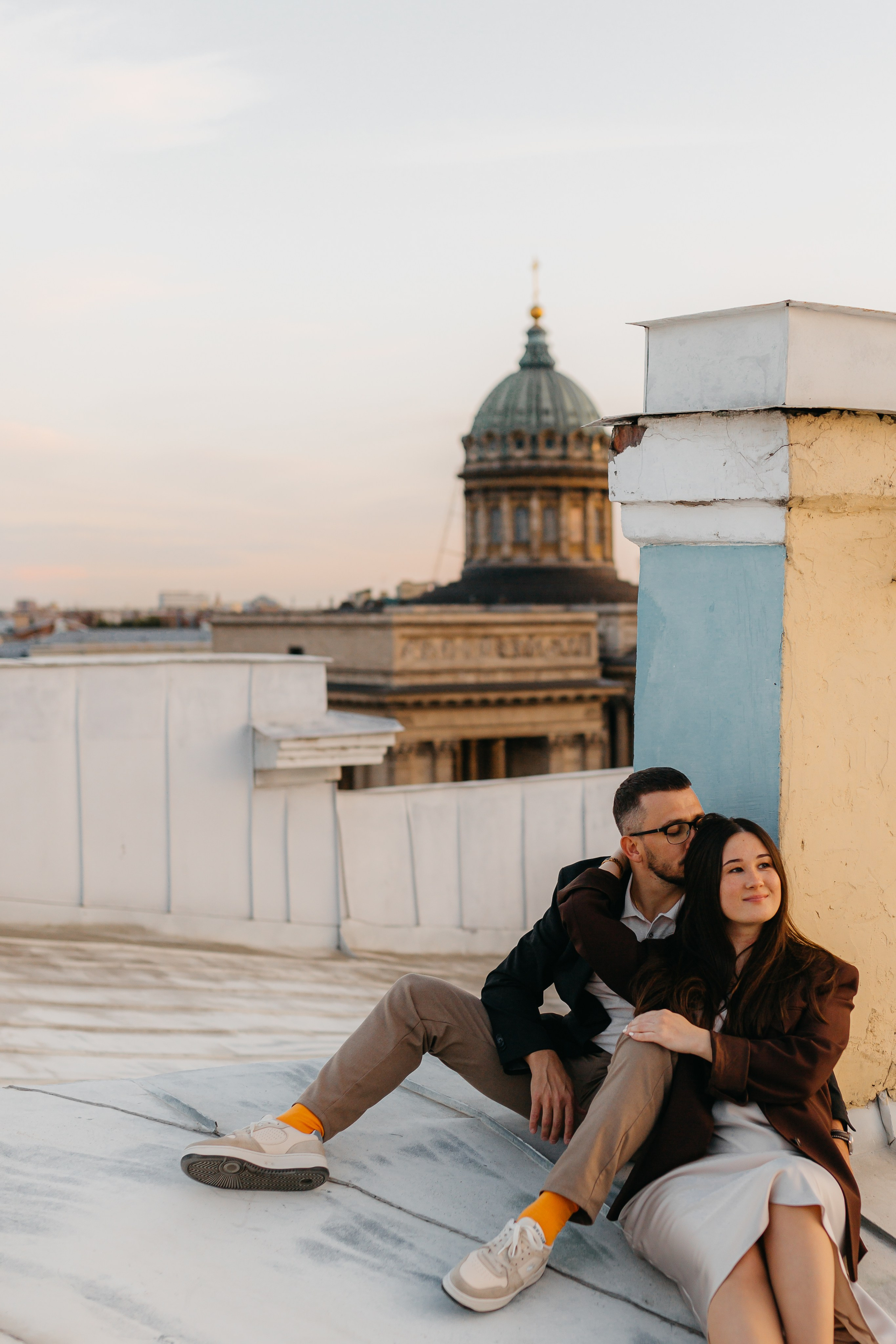LoveStory на крышах Питера. Фотограф Санкт-Петербург Князева Елизавета