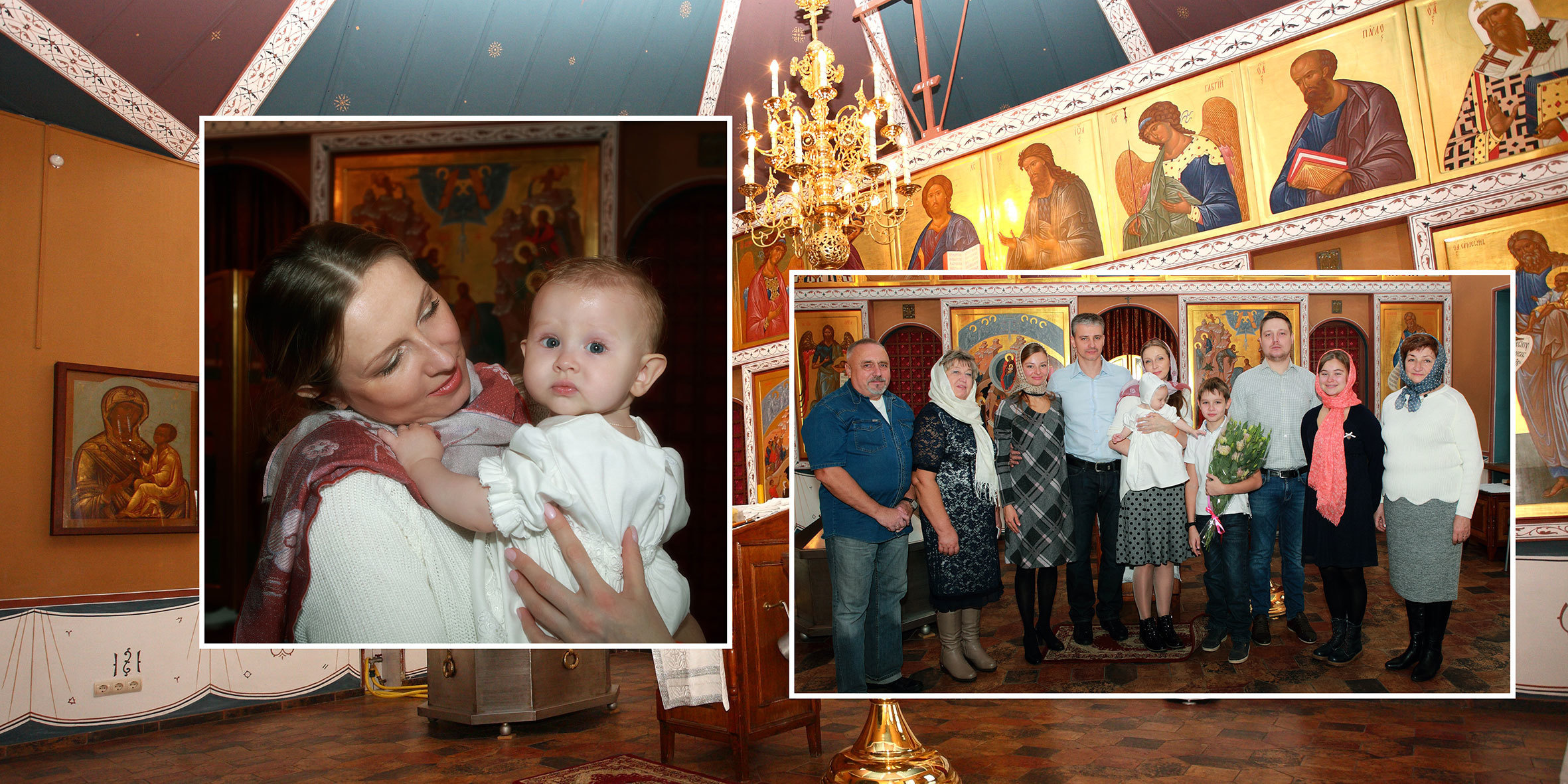 Съемка обряда крещения запечатлена в фотокниге. Детский, семейный и портретный фотограф в Москве Марина Смрига