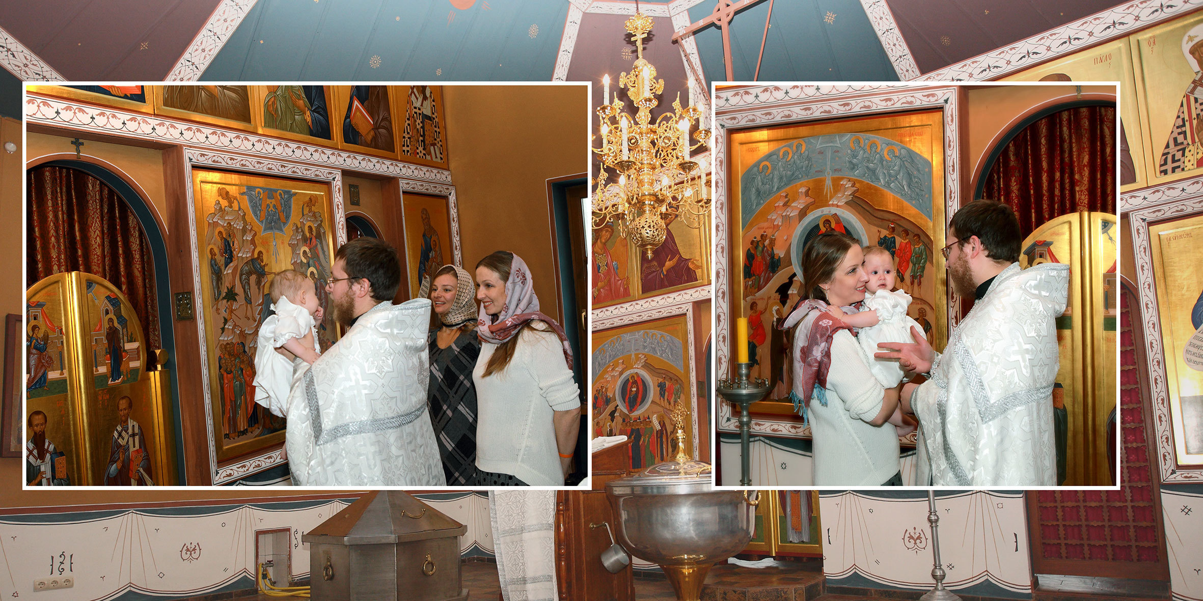 Съемка обряда крещения запечатлена в фотокниге. Детский, семейный и портретный фотограф в Москве Марина Смрига