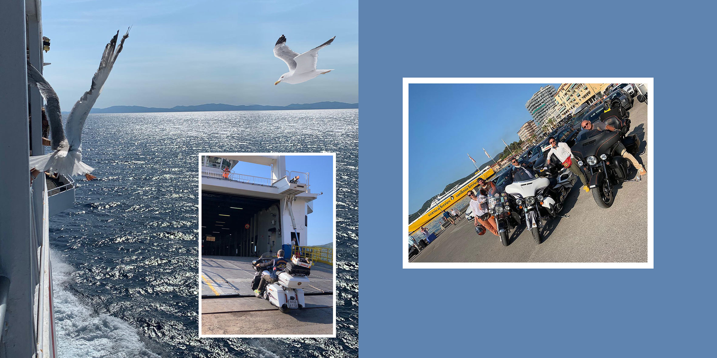 Море и летящая чайка. Фотографии сделаны с небольшого катера.