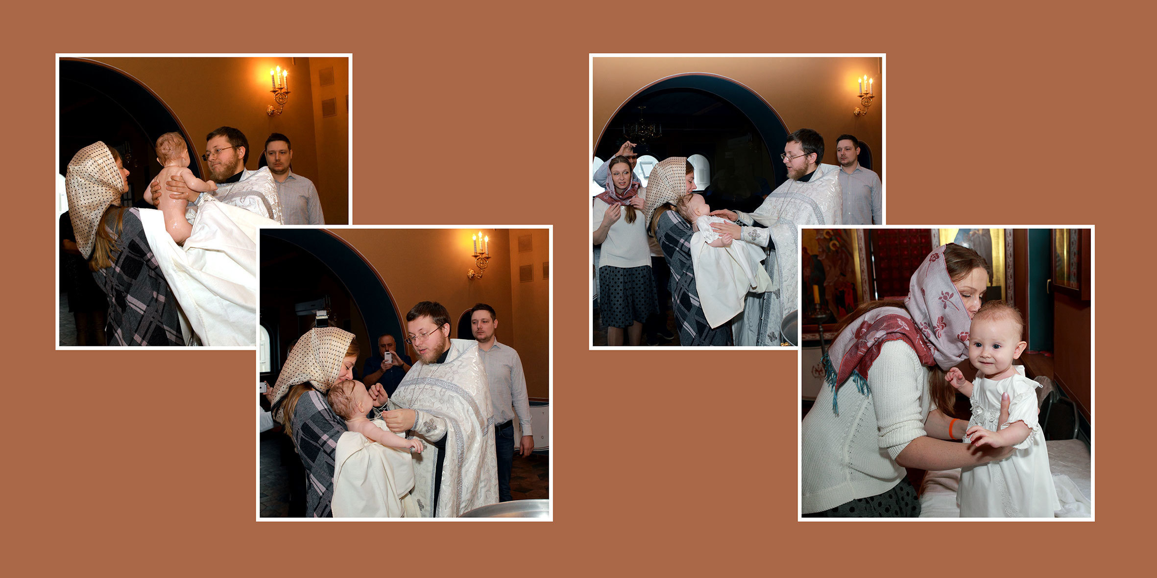 Съемка обряда крещения запечатлена в фотокниге. Детский, семейный и портретный фотограф в Москве Марина Смрига
