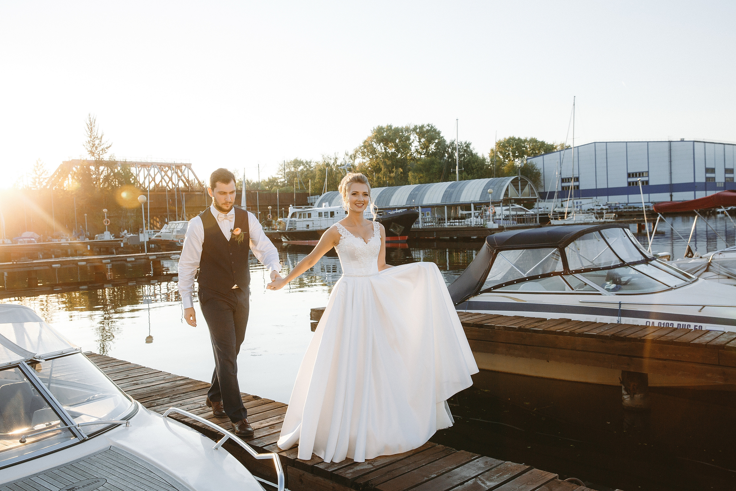 Свадебная фотосессия Яхт Клуб Водник для Елены и Тараса
