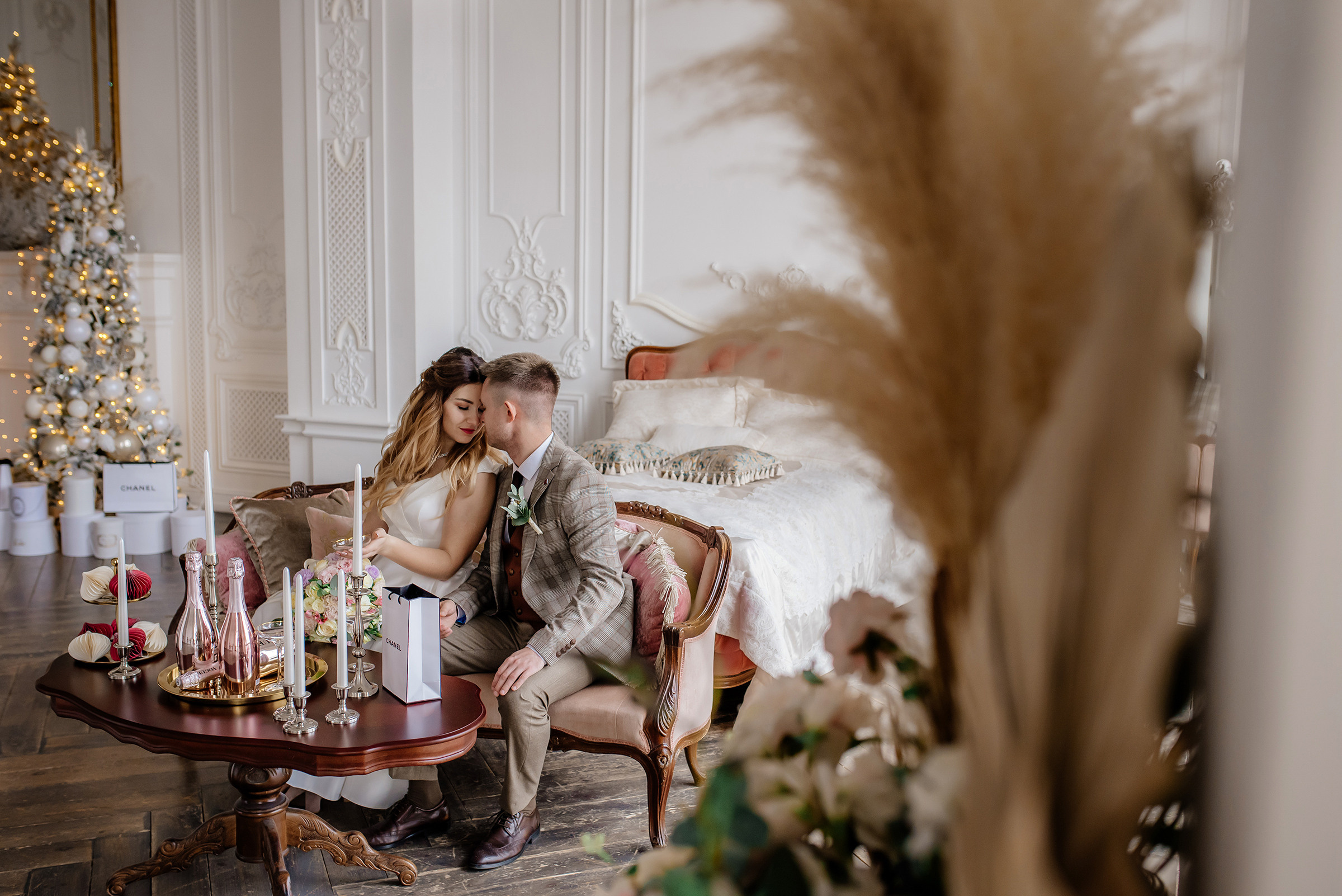 свадебная фотосессия в студии naked sky в зале angels