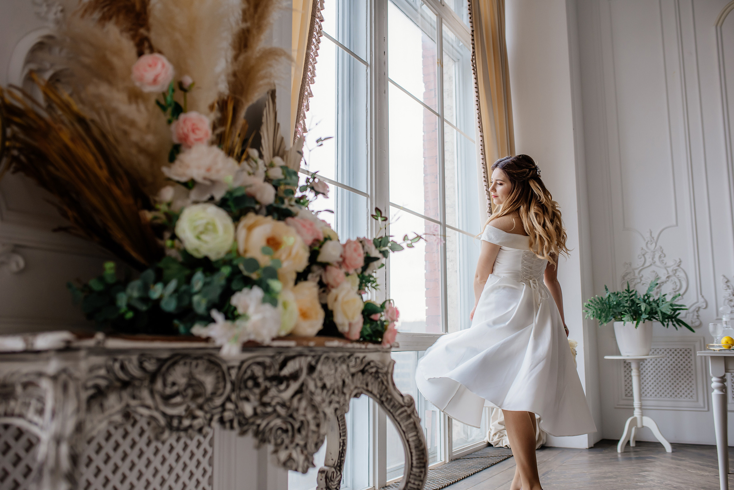 свадебная фотосессия в студии naked sky в зале angels