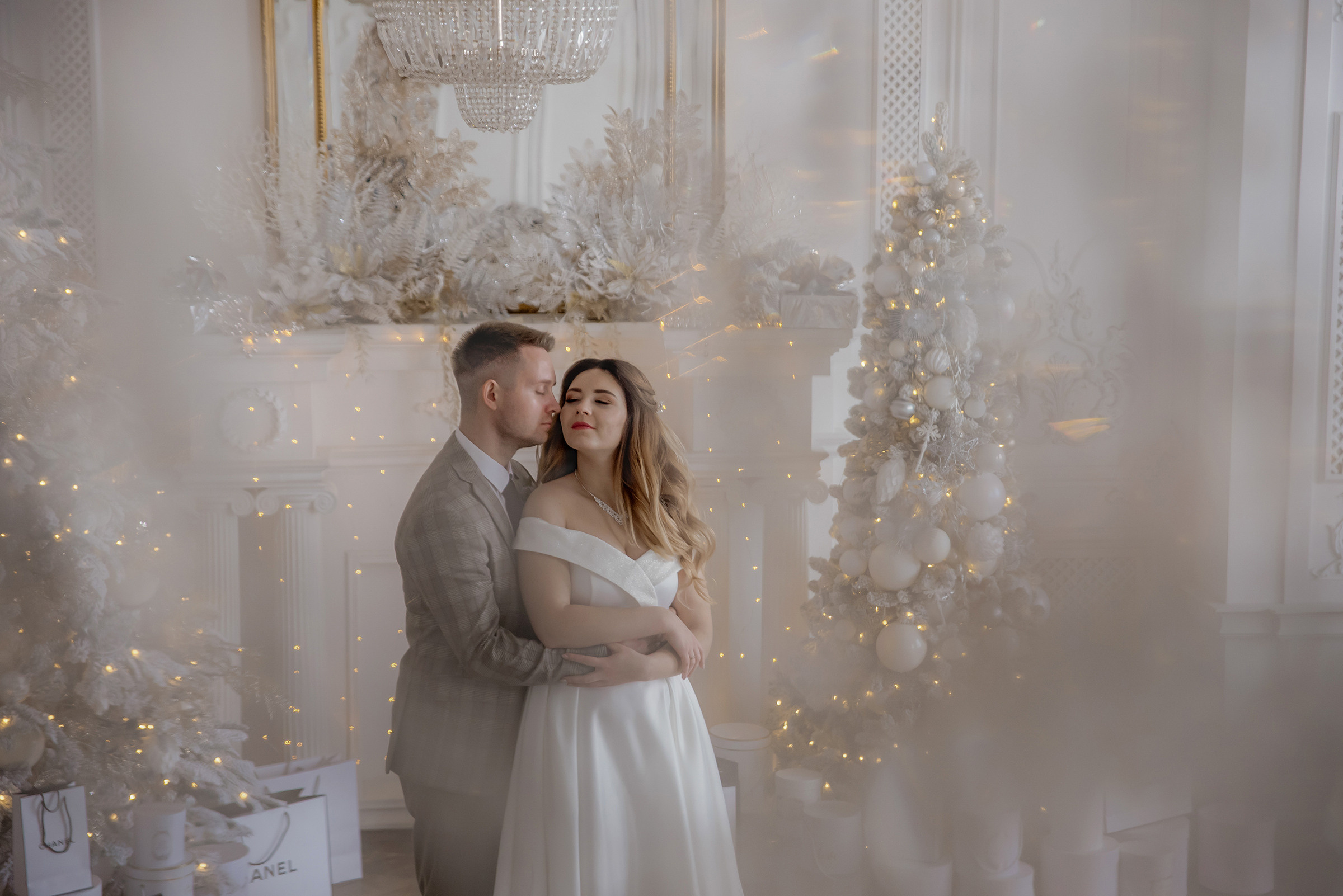 свадебная фотосессия в студии naked sky в зале angels