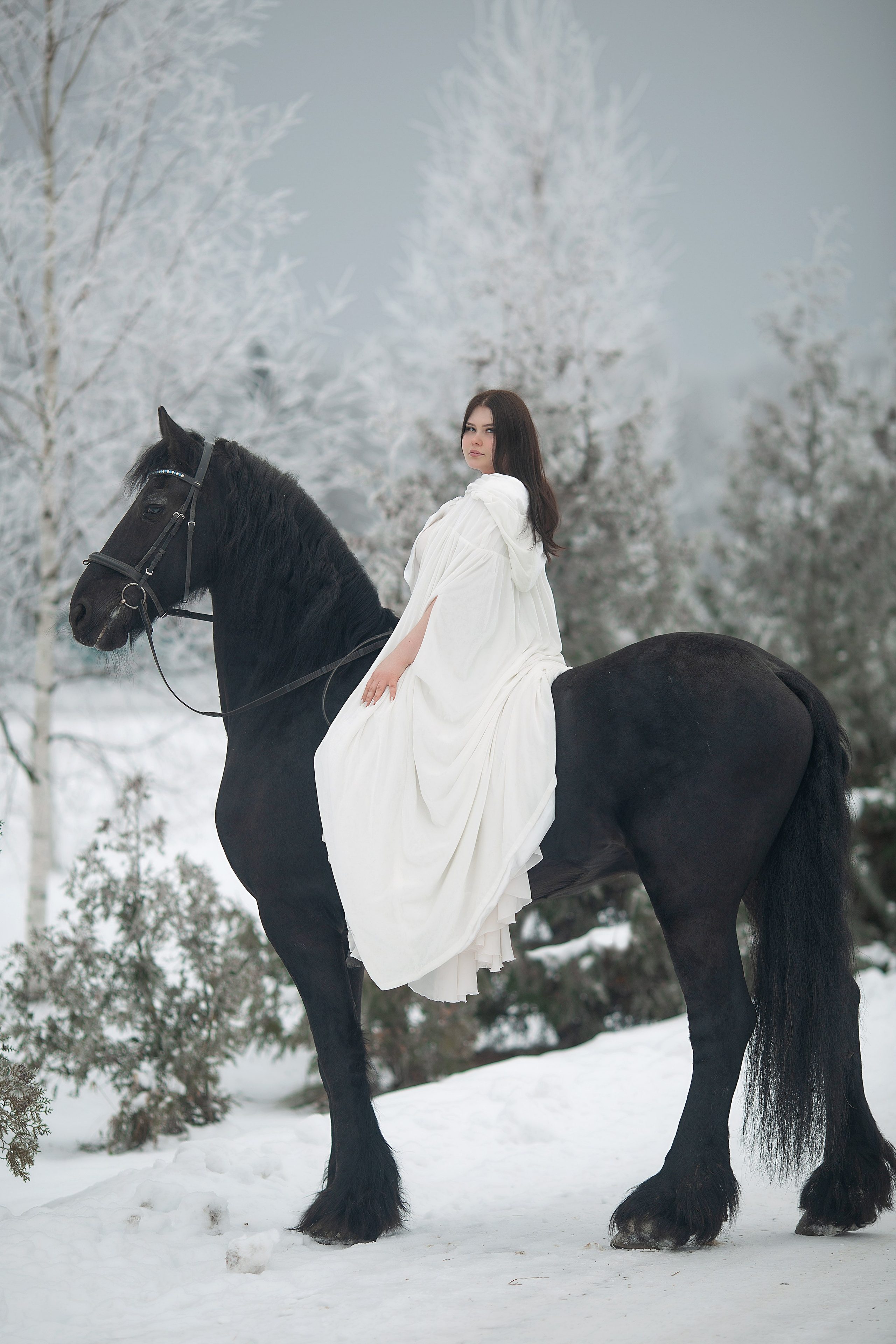 Мария и Ферзь. Фотосессия с лошадьми в Нижнем Новгороде