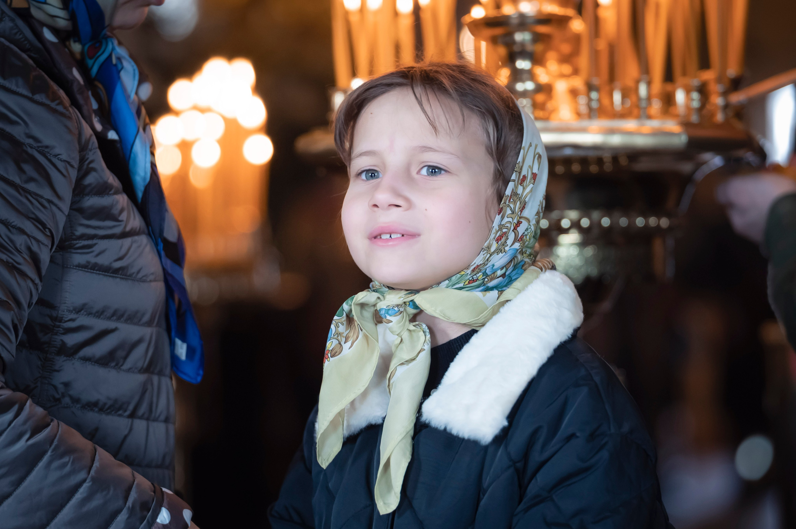 Богородский Храм. Всенощное бдение. Освящение верб. Антон и Татьяна Денисенко — В храме