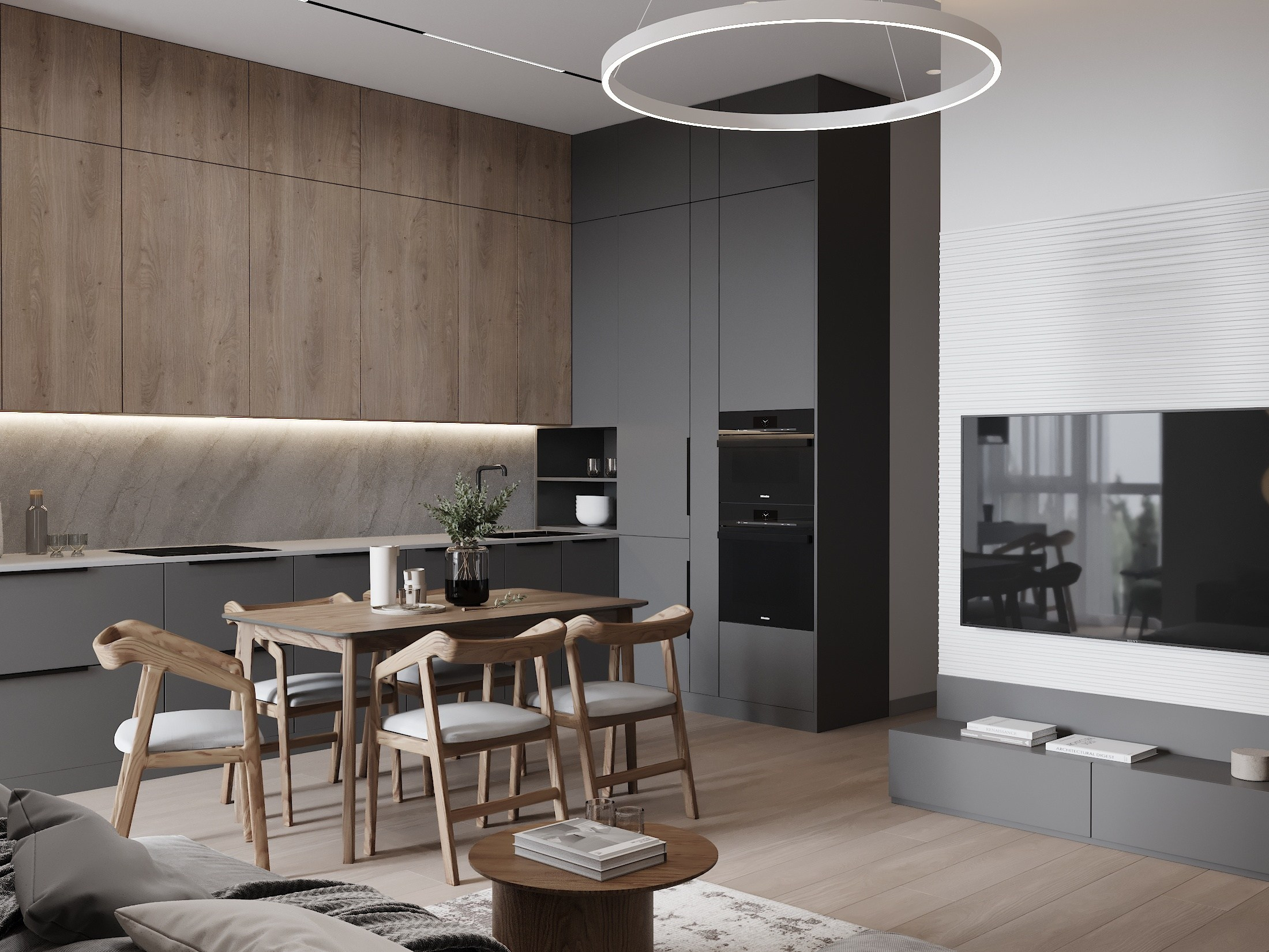 ЖК Лесной Квартал 81.7 кв.м. Дизайн интерьера, 3D-визуализация Владивосток