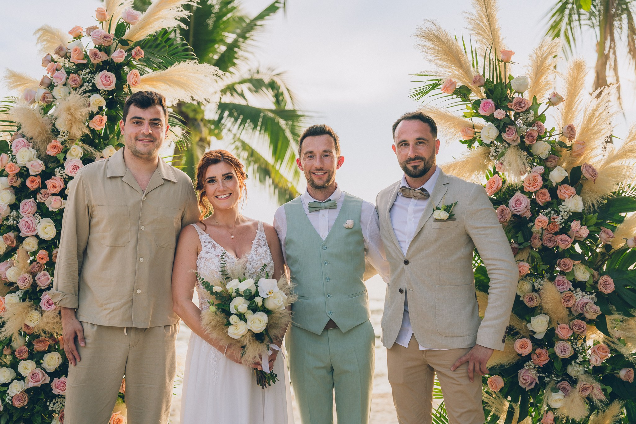 Sunset Beach Wedding with Guests in Koh Samui