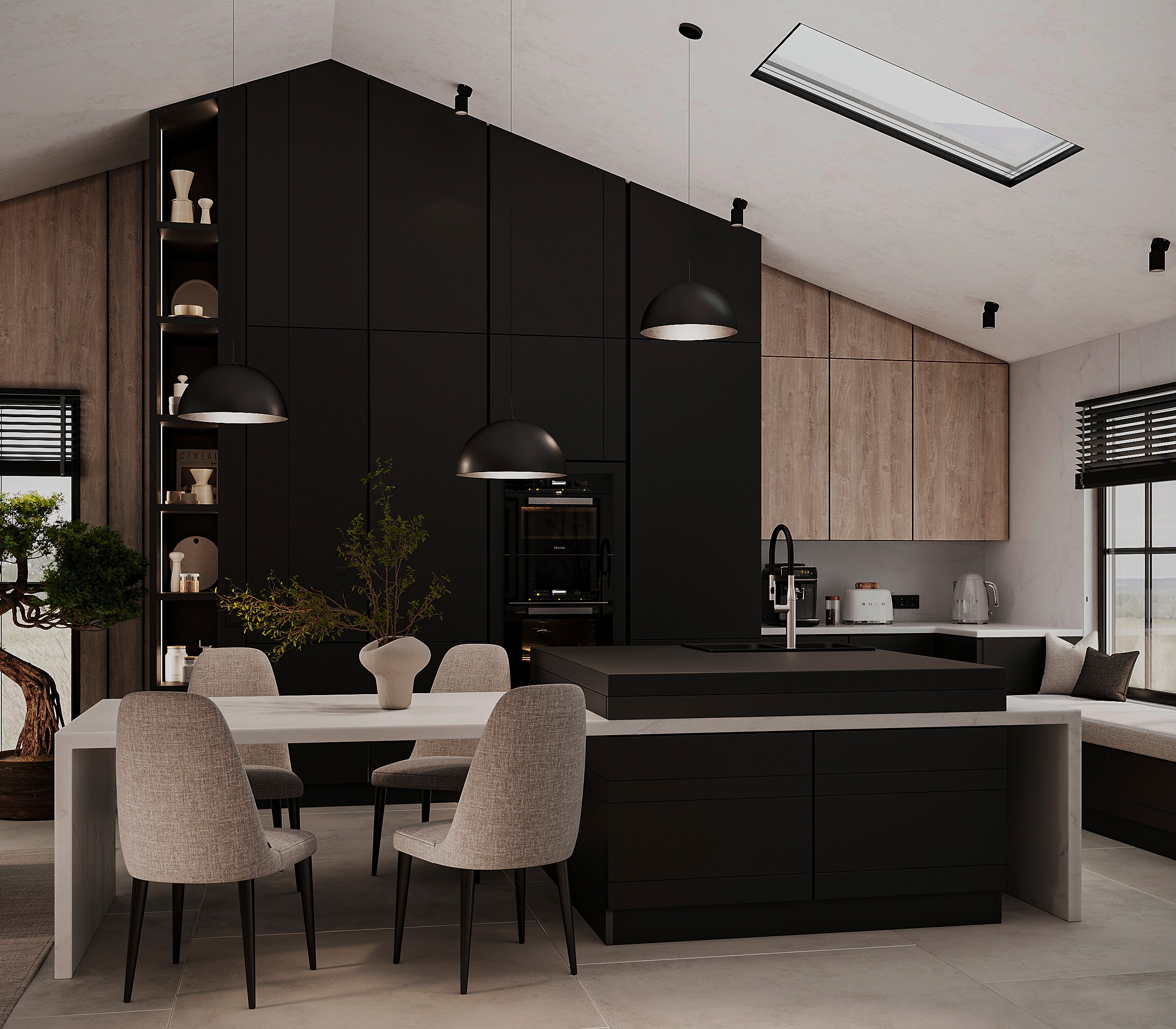 Кухня — Гостиная и прихожая в одном помещении 🤍