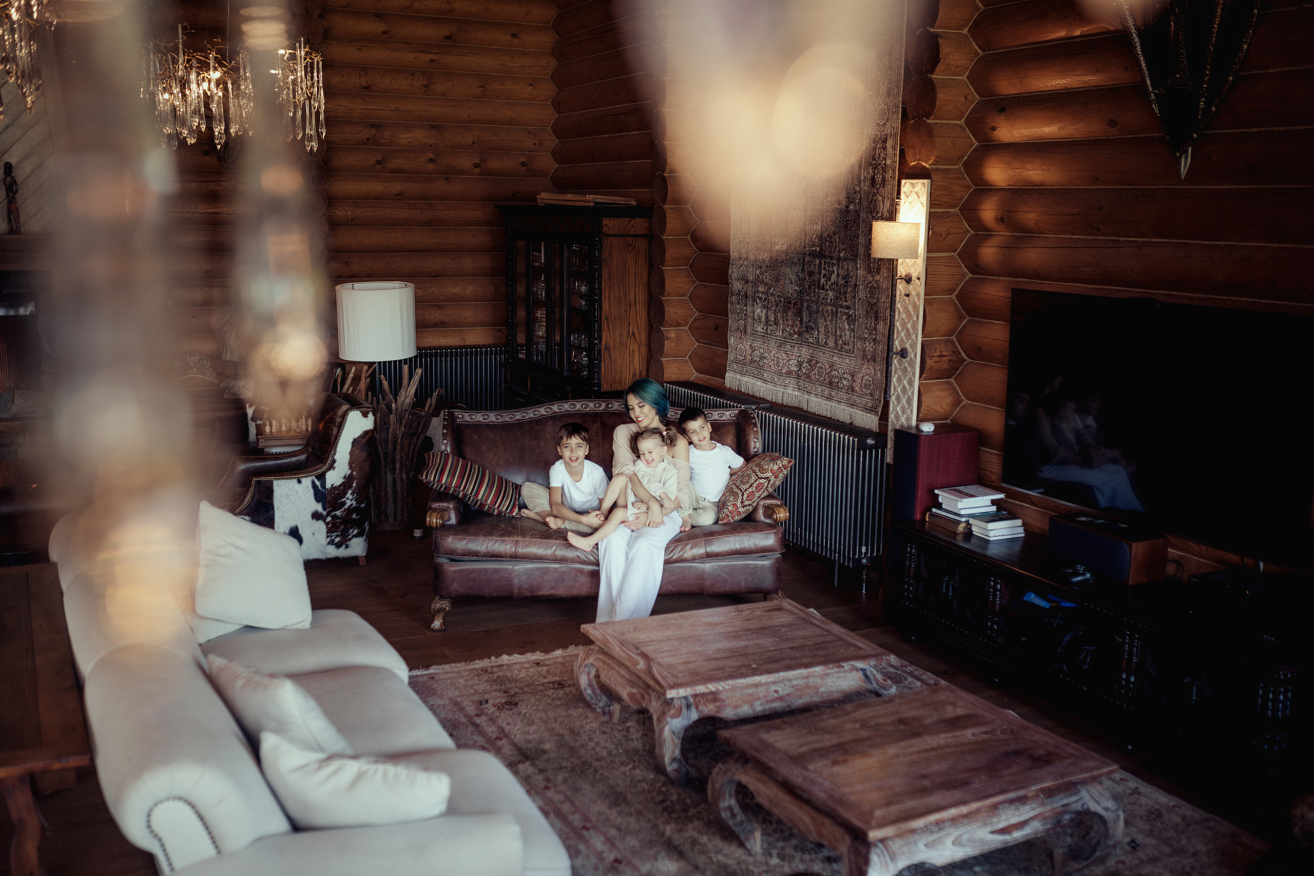 Алина с детьми. Дом. Семейный фотограф в Москве Натали Момот