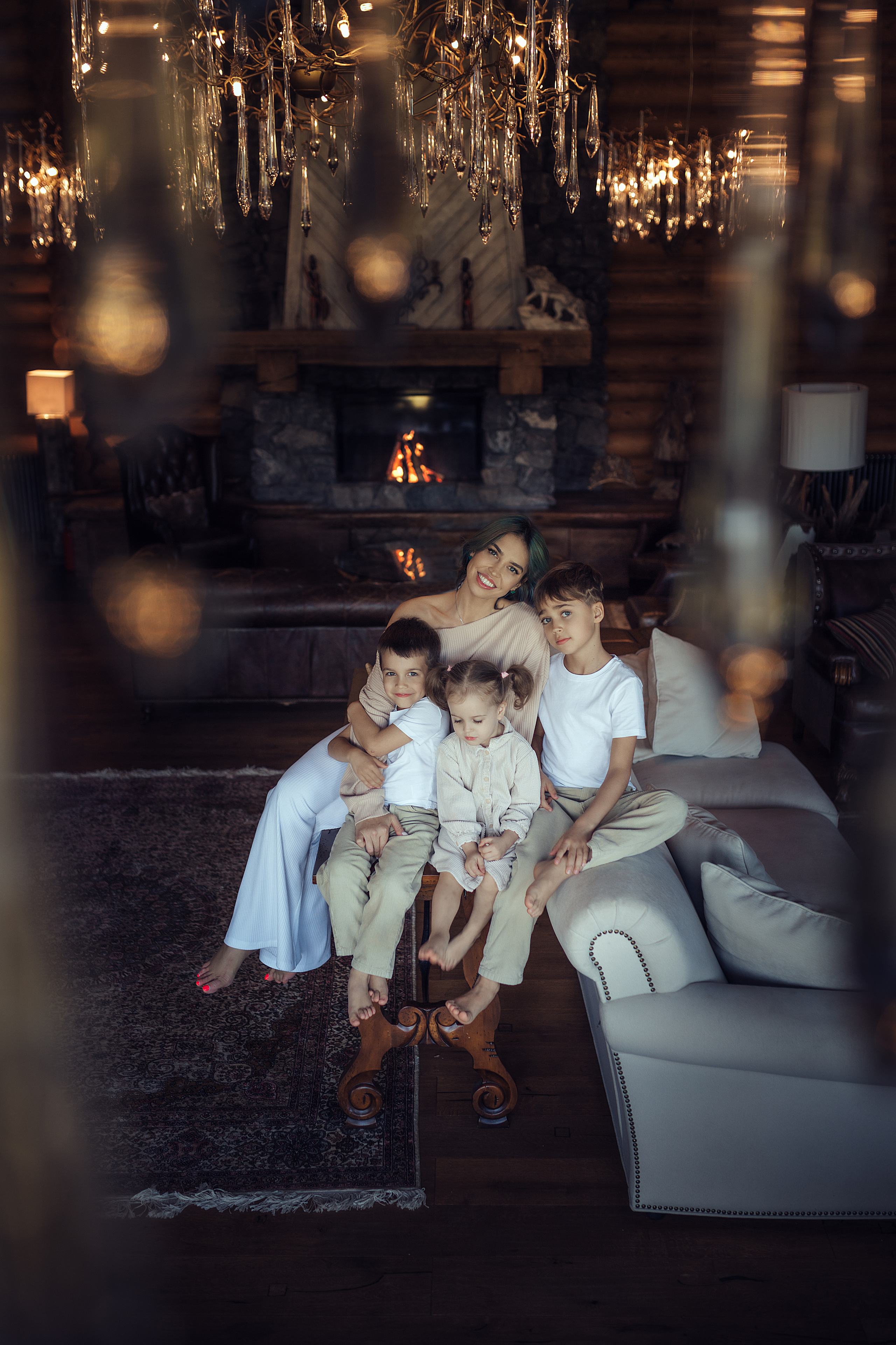 Алина с детьми. Дом. Семейный фотограф в Москве Натали Момот