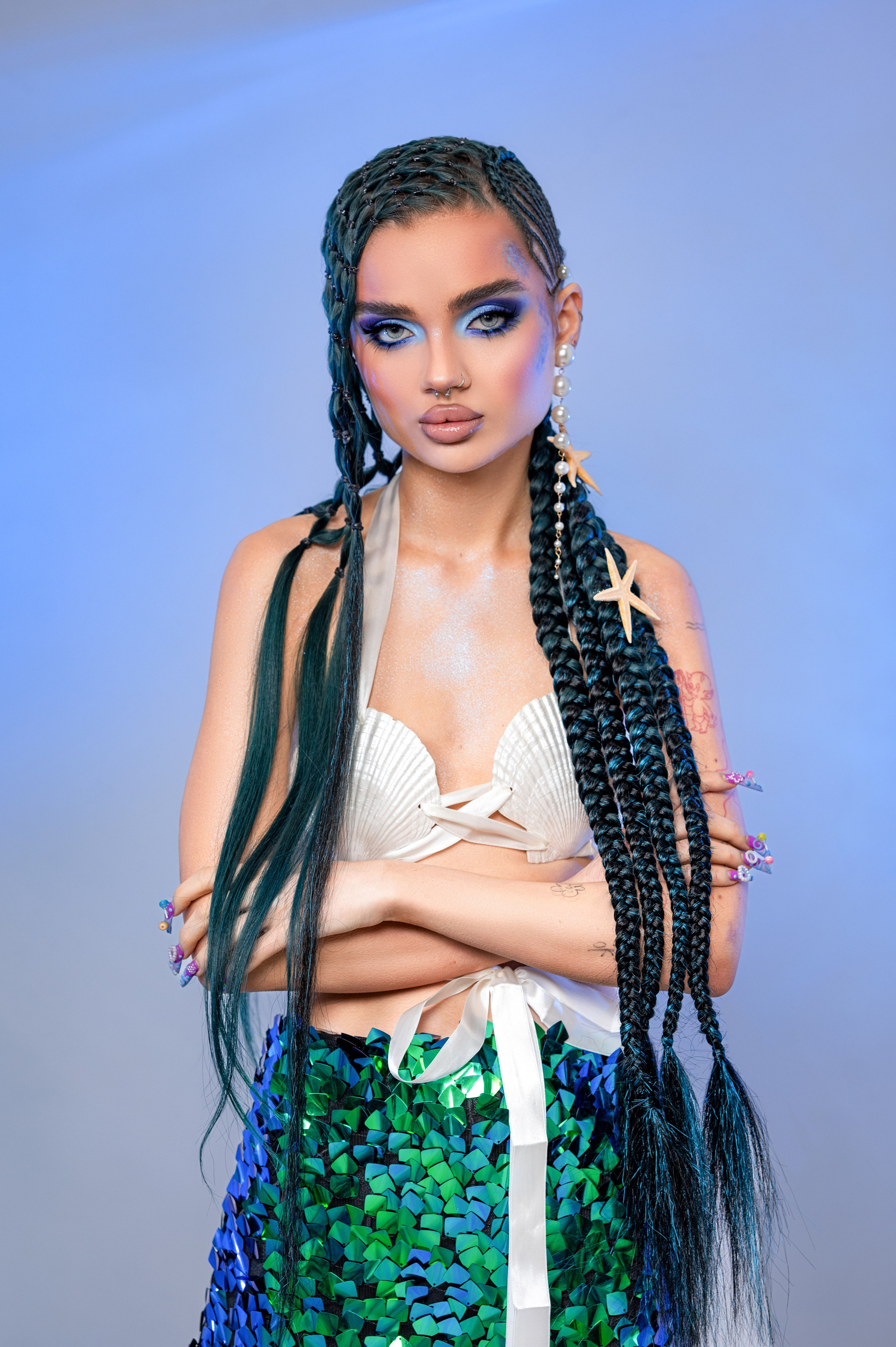 Бьюти портрет, тематика «Русалка» для конкурсной работы. Коммерческий фотограф Москва /Дубай, эксклюзивные фэшн фотосессии