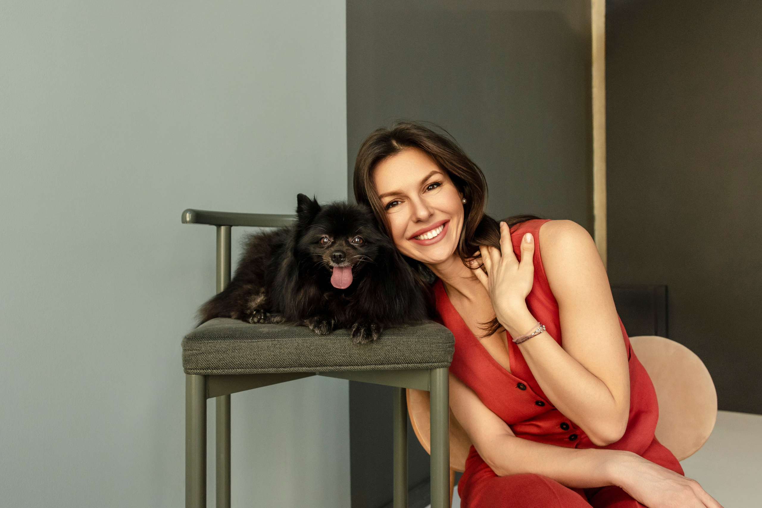 Съемка в студии с собакой. Анастасия Белаш