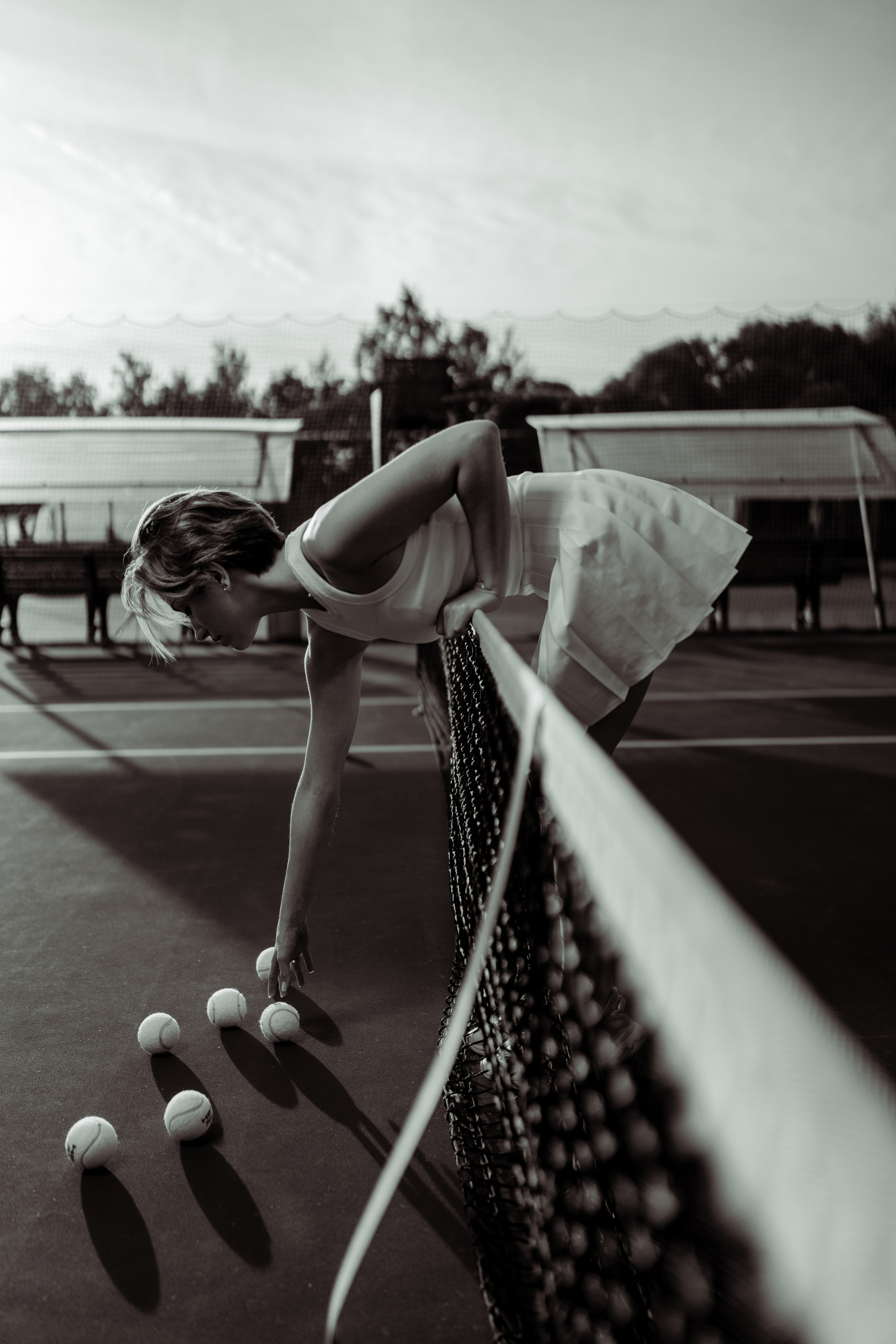 Фотосессия на тенисном корте для девушки. Репортажный фотограф Москва Сергей Дружинин