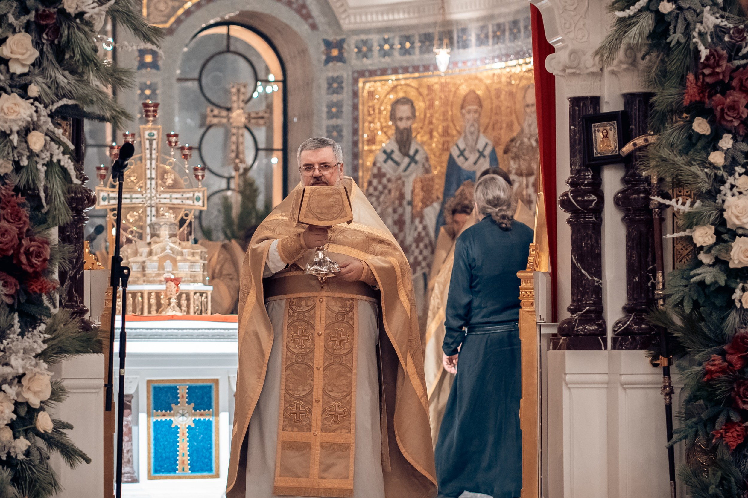 Божественная Литургия в новогоднюю ночь 2025 г, Херсонес Севастополь. Церковный фотограф Севастополь