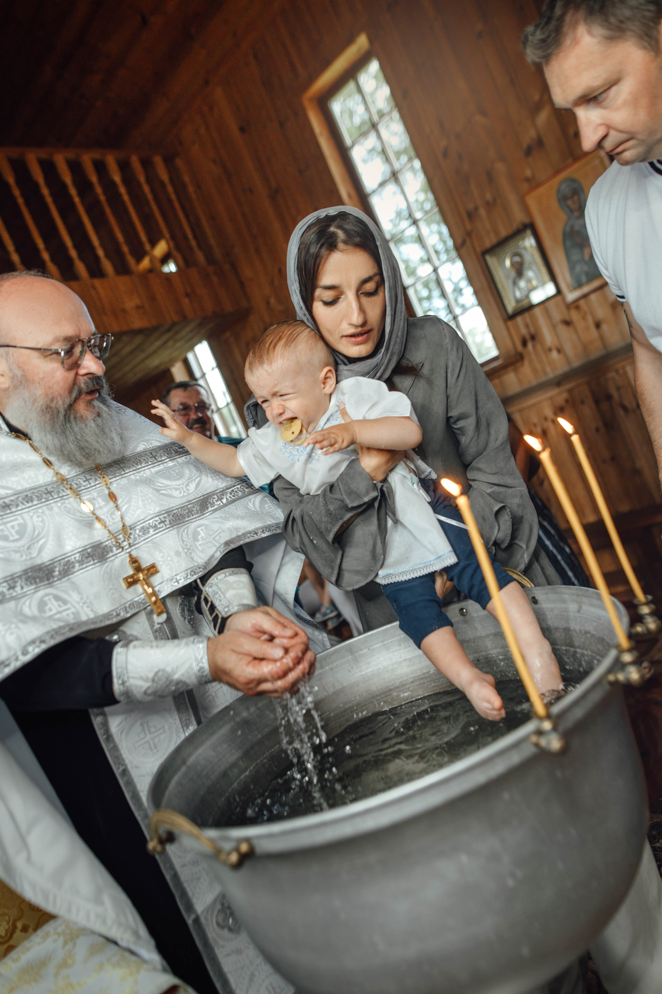 Крещение Тимофея, д. Киевец, храм Святой Троицы, август 2025