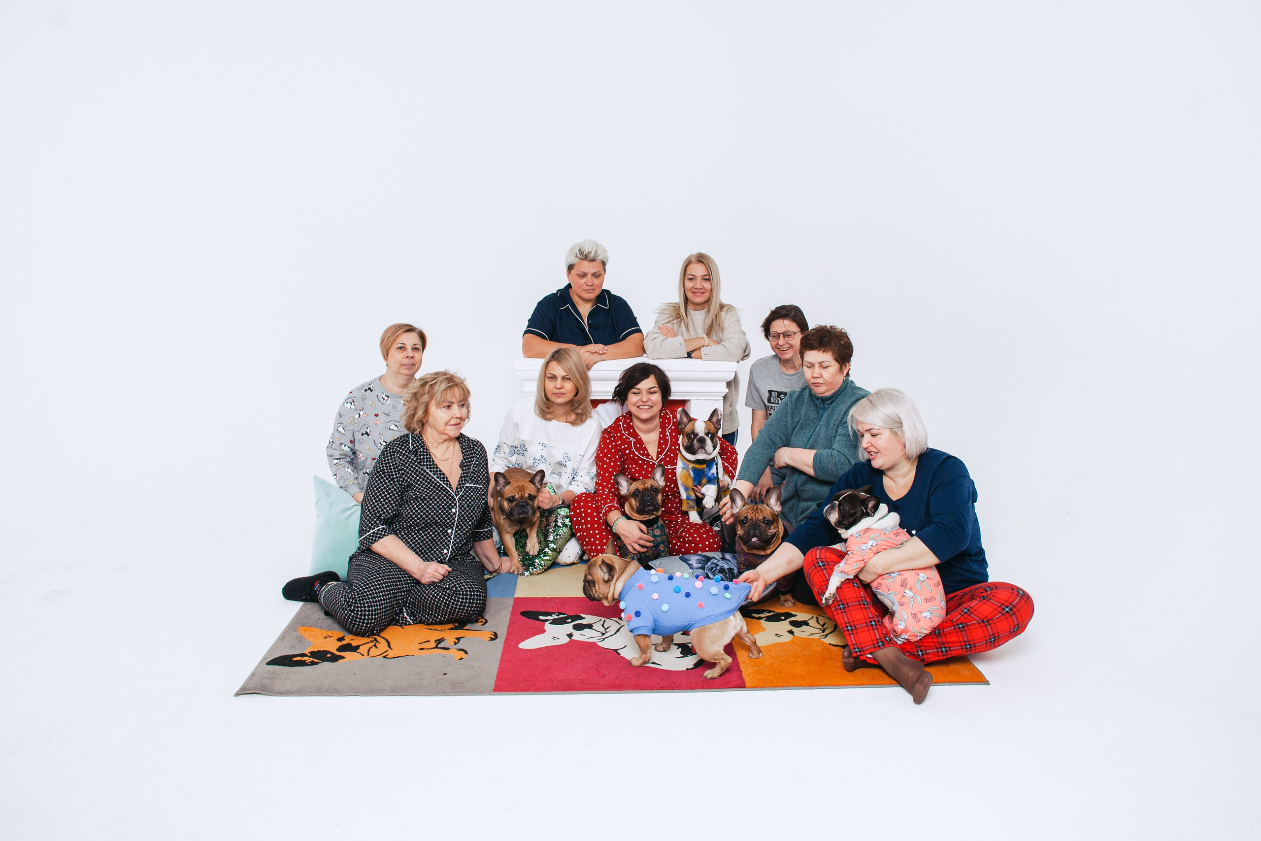 Пижамная вечеринка французских бульдогов и их хозяев. Фотограф-анималист Татьяна Степанова