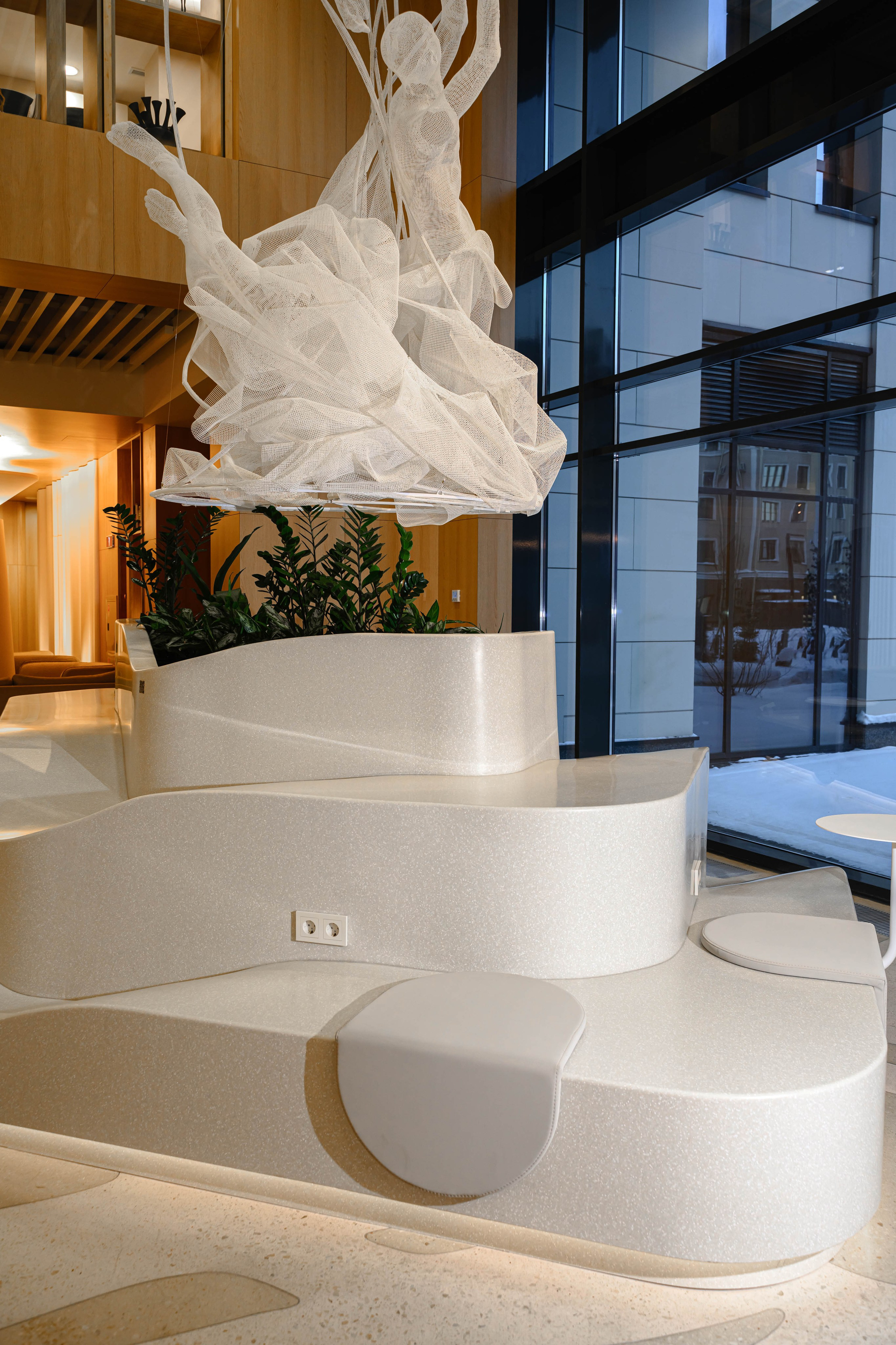 Фотосъемка мебели кофейни в холле аппартаментов Well. Интерьерный и репортажный фотограф в Санкт-Петербурге