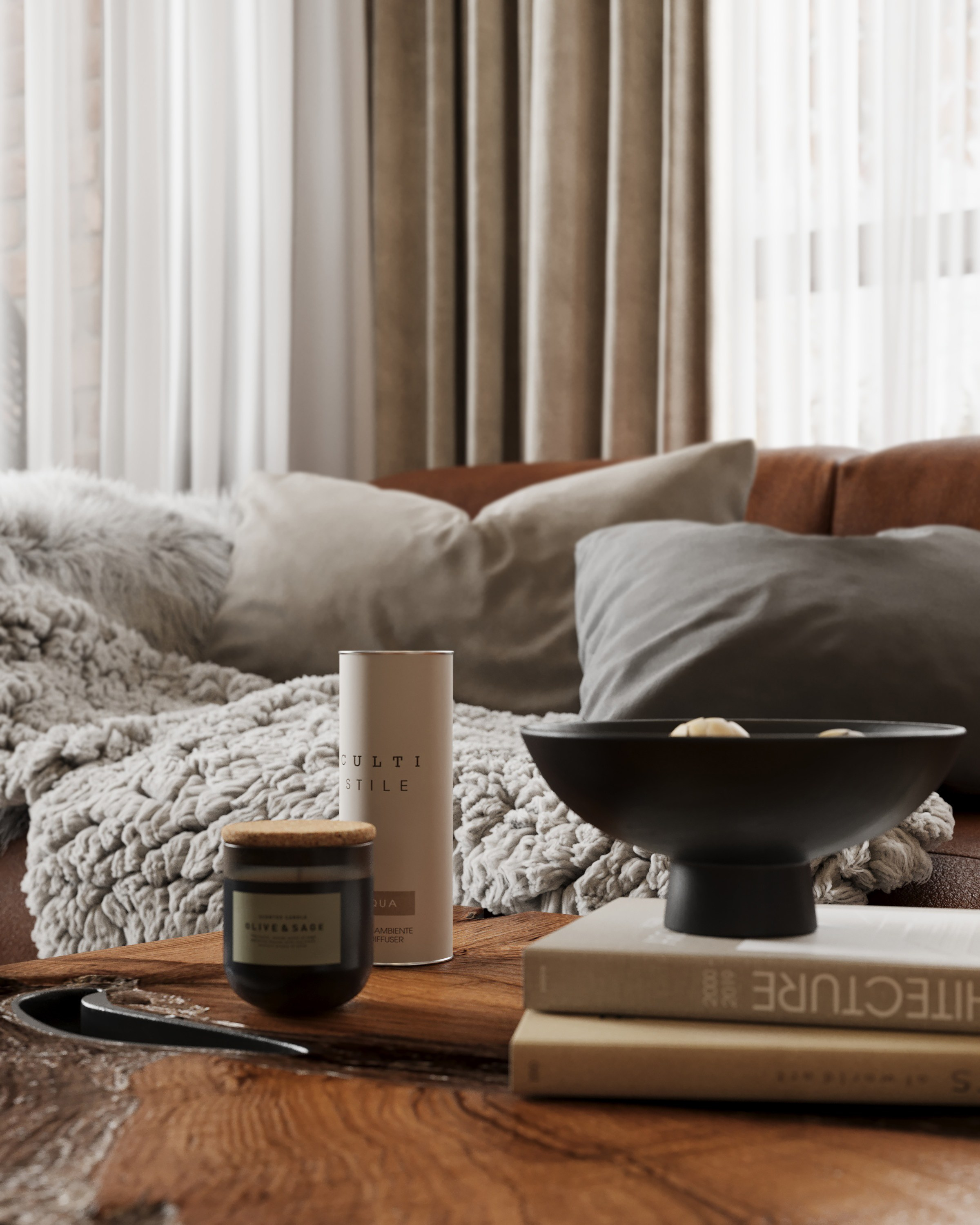 Tangerine loft. Дизайн интерьера | 3D визуализация | Миланская Марина