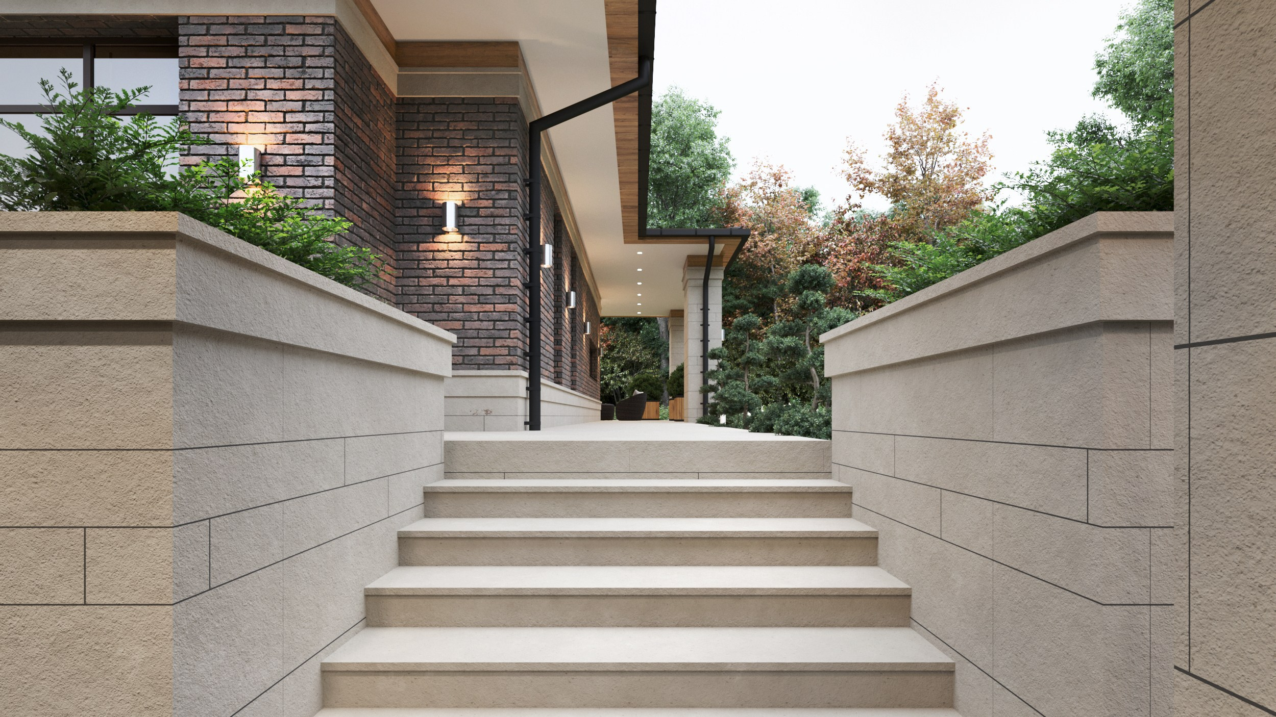 Классика Фрэнка Ллойда Райта без отхождений, комфортный и удобный дом площадью 297 кв.м в Анапском районе недалеко от моря. Архитектор Вера Каракезиди