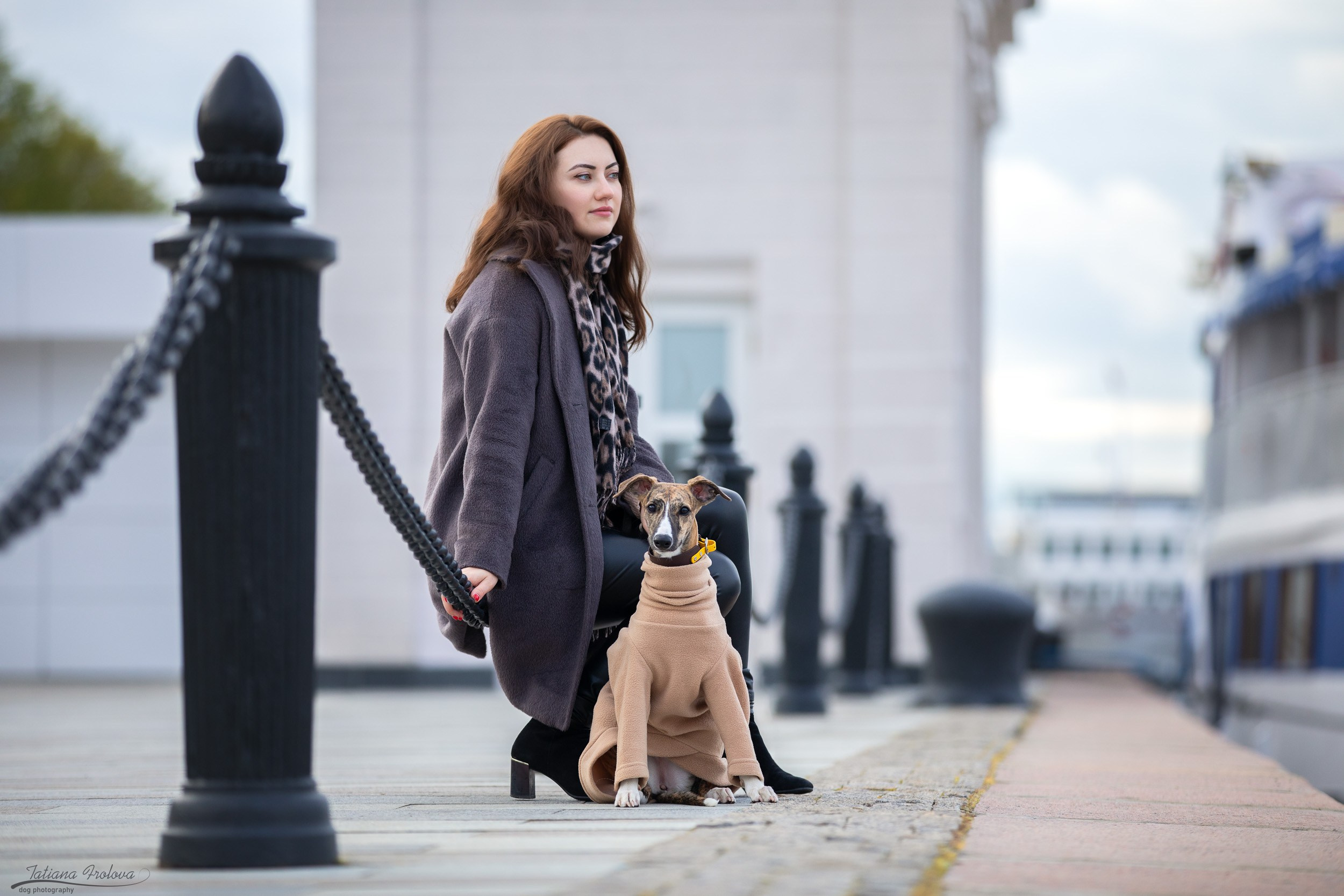 Городская фотопрогулка для Насти и щенка уиппета Корицы. Фотограф-анималист в Москве и Московской области Татьяна Фролова