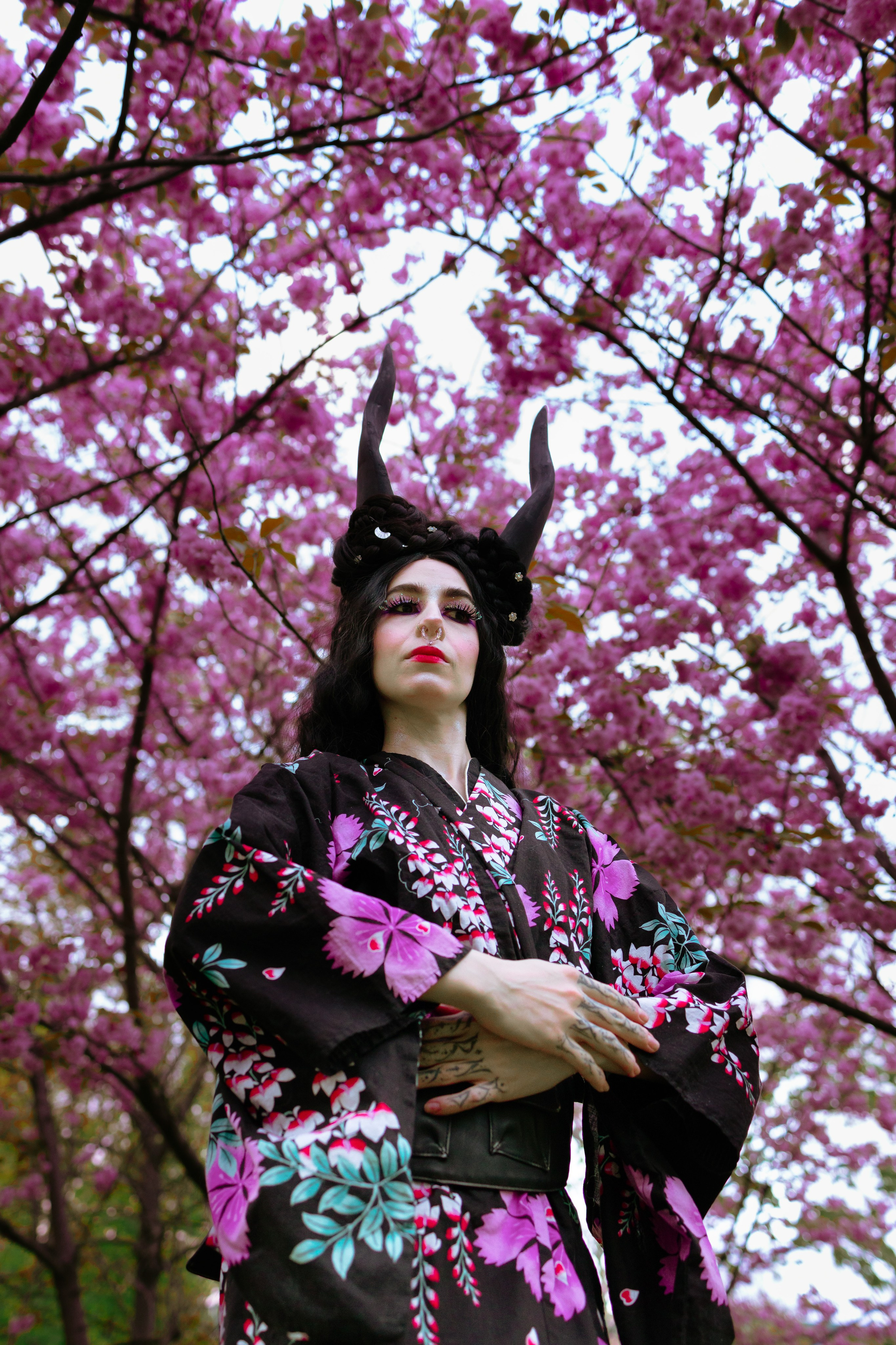 Кирисакура- соцветия вишни в тумане