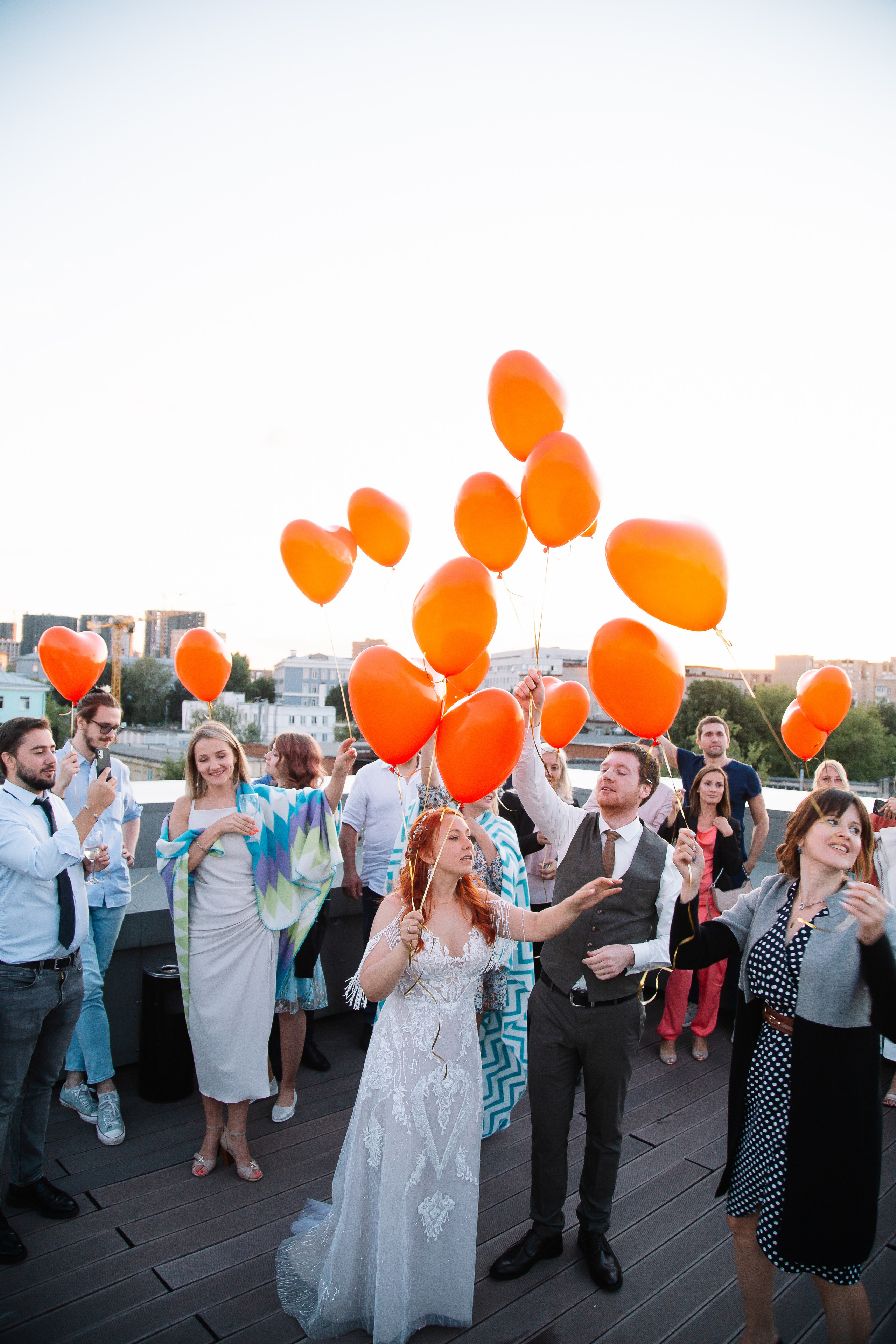 Свадьба на крыше. Свадебный Семейный Репортажный фотограф в Москве