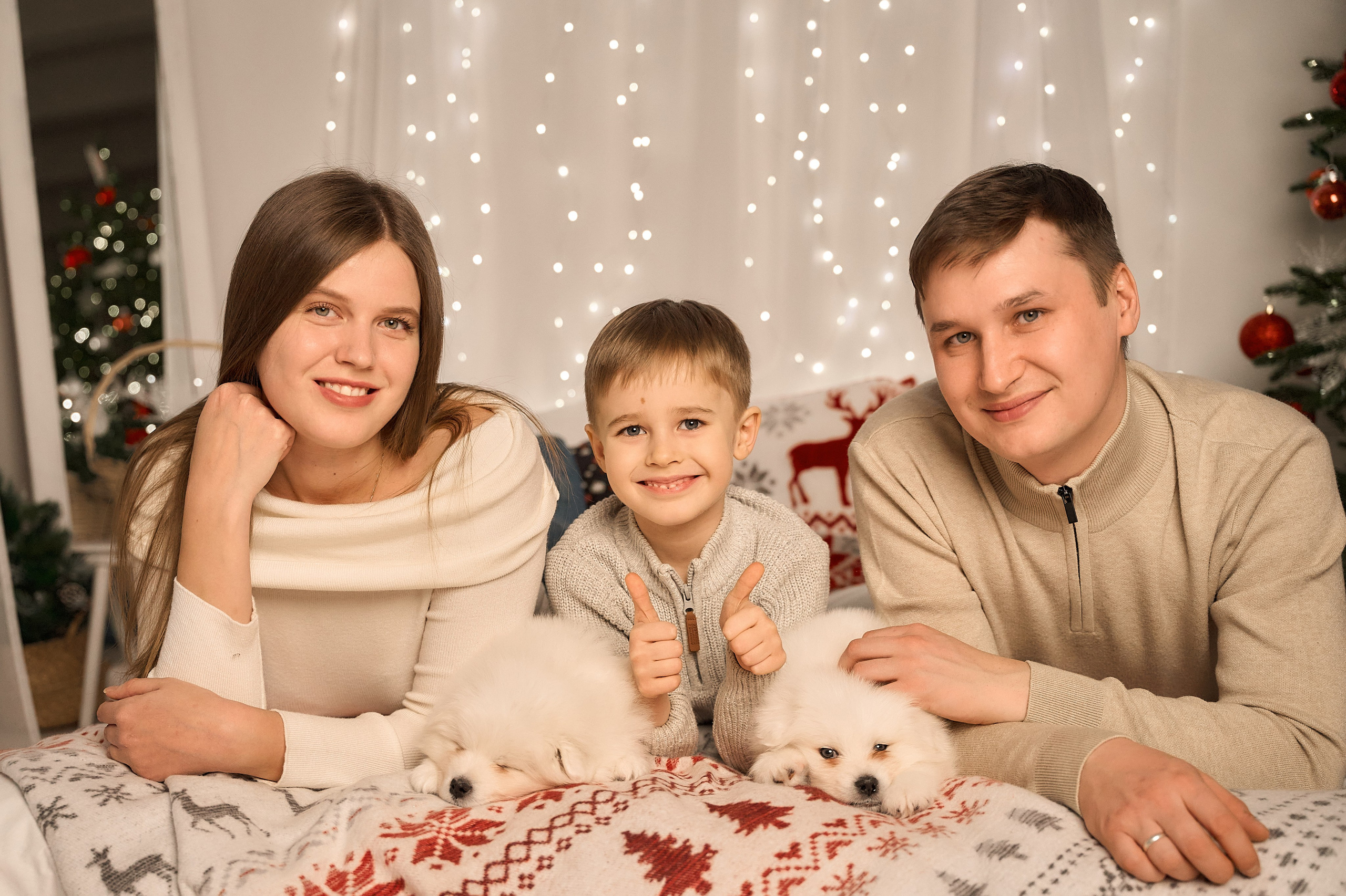 Новый год с щеночками. Свадебный и семейный фотограф в Красноярске Надежда Арефьева
