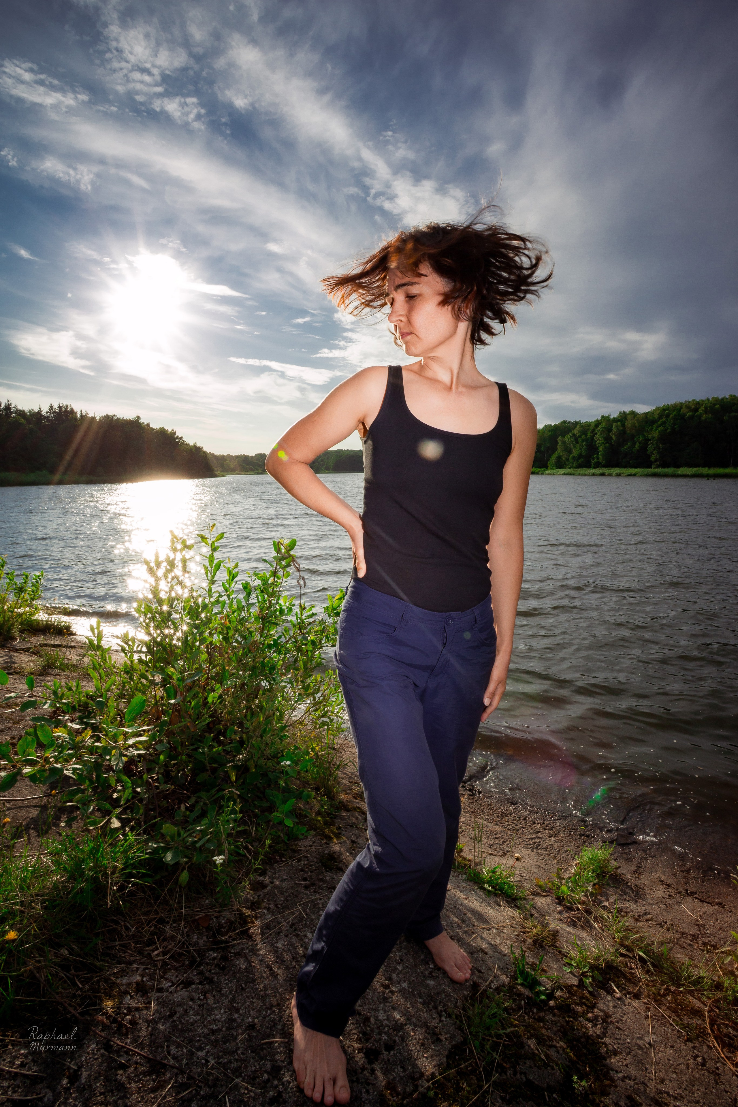 портрет движение ветер природа / dynamic portrait wind movement nature