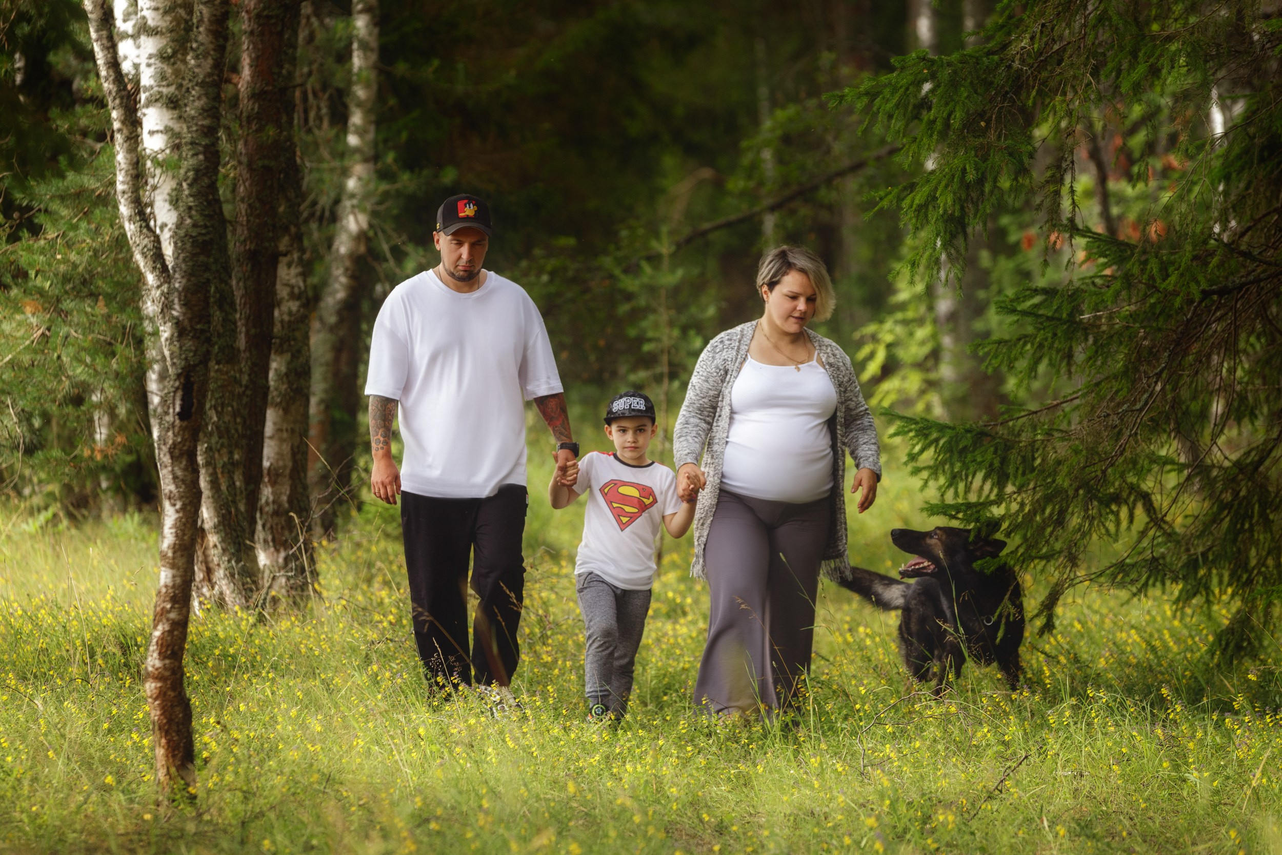 Буся и его семья. Семейная фотосессия на природе. Фотограф-анималист в Калуге Мария Шерскова