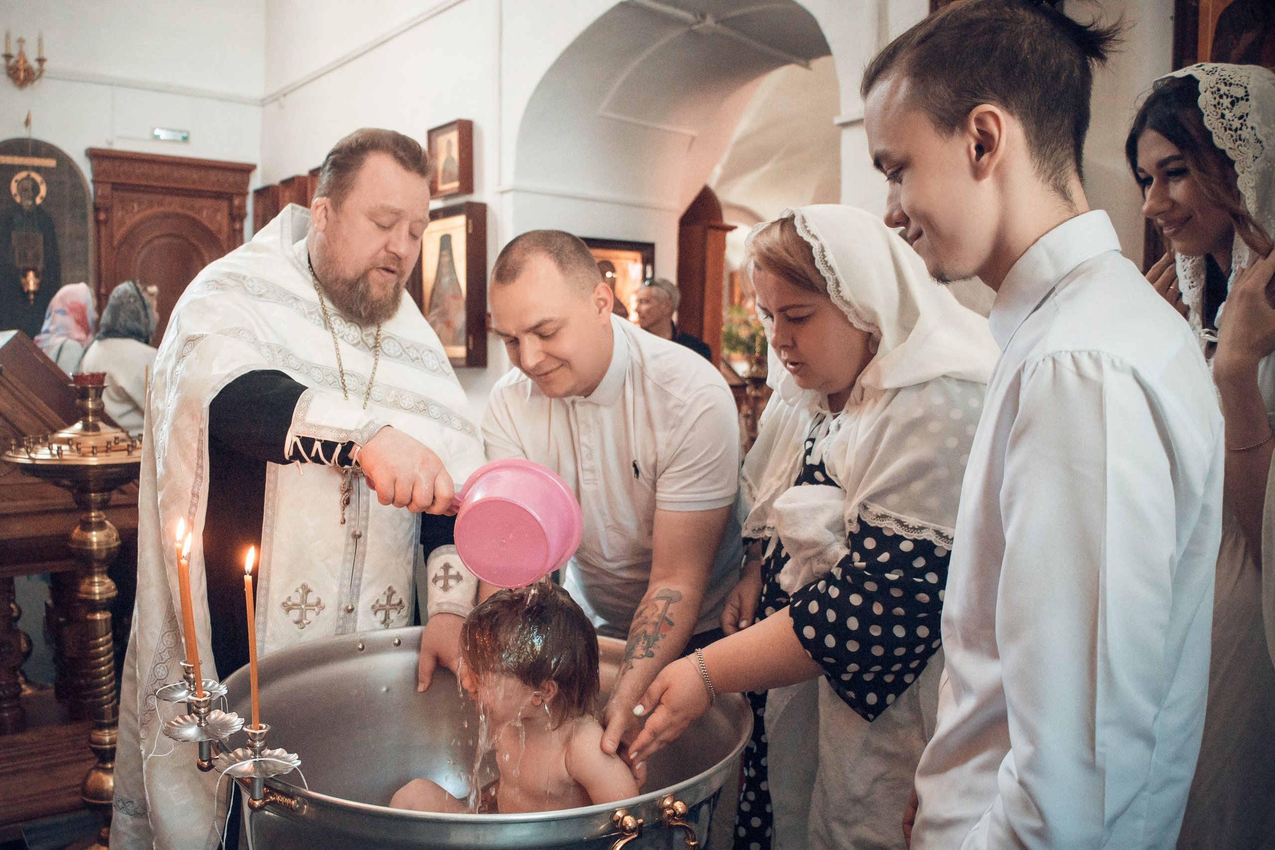 Таинство Крещения Киры. Благовещенская церковь. Семейный фотограф в Рязани и Рязанской области