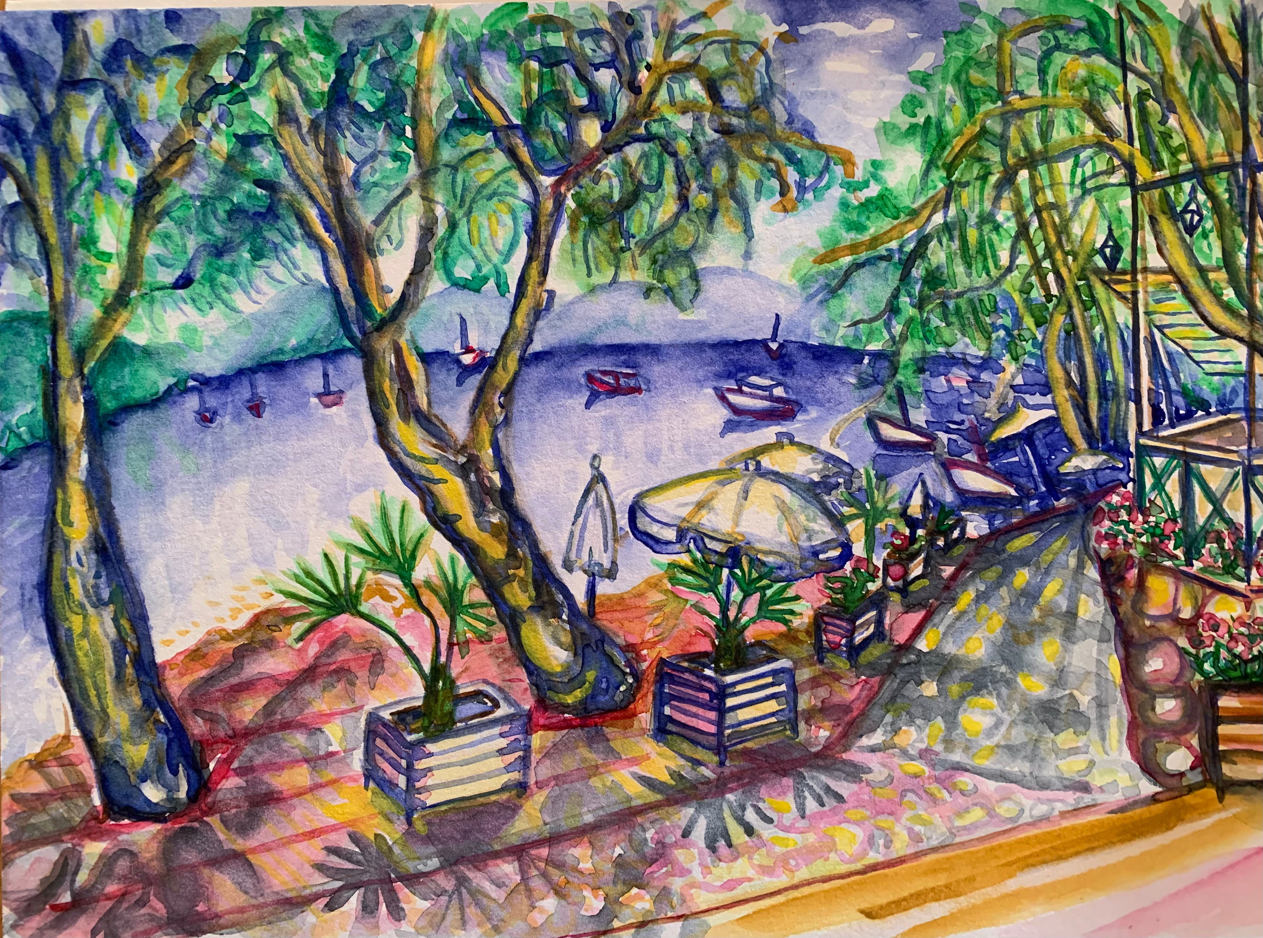 Lake Ohrid 21/30 cm watercolor on carton 2023