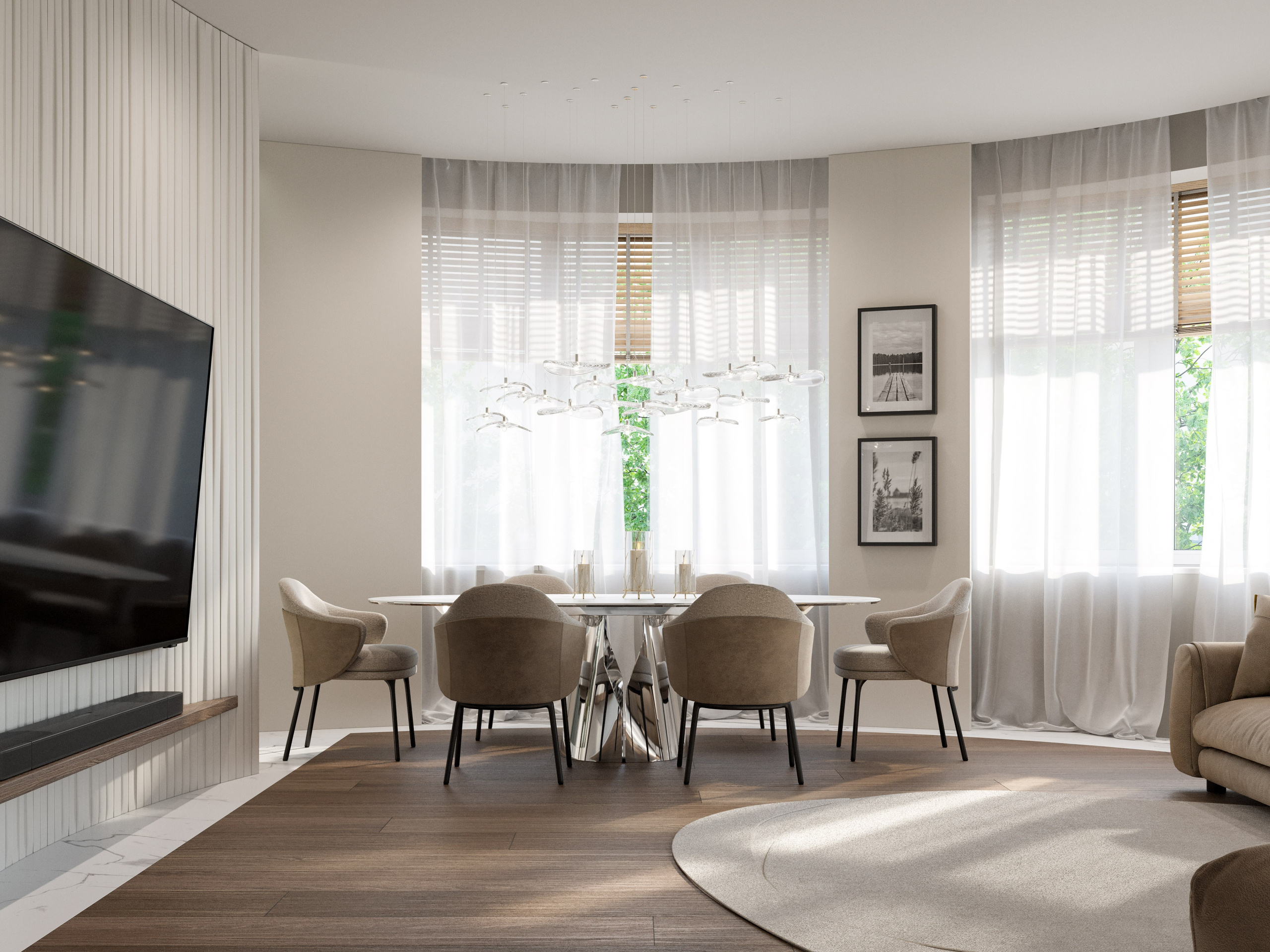 3D Визуализация Квартиры с Необычной Планировкой | Плавные Формы и Криволинейный Дизайн. Визуализатор интерьера в Москве | Брагин Кирилл