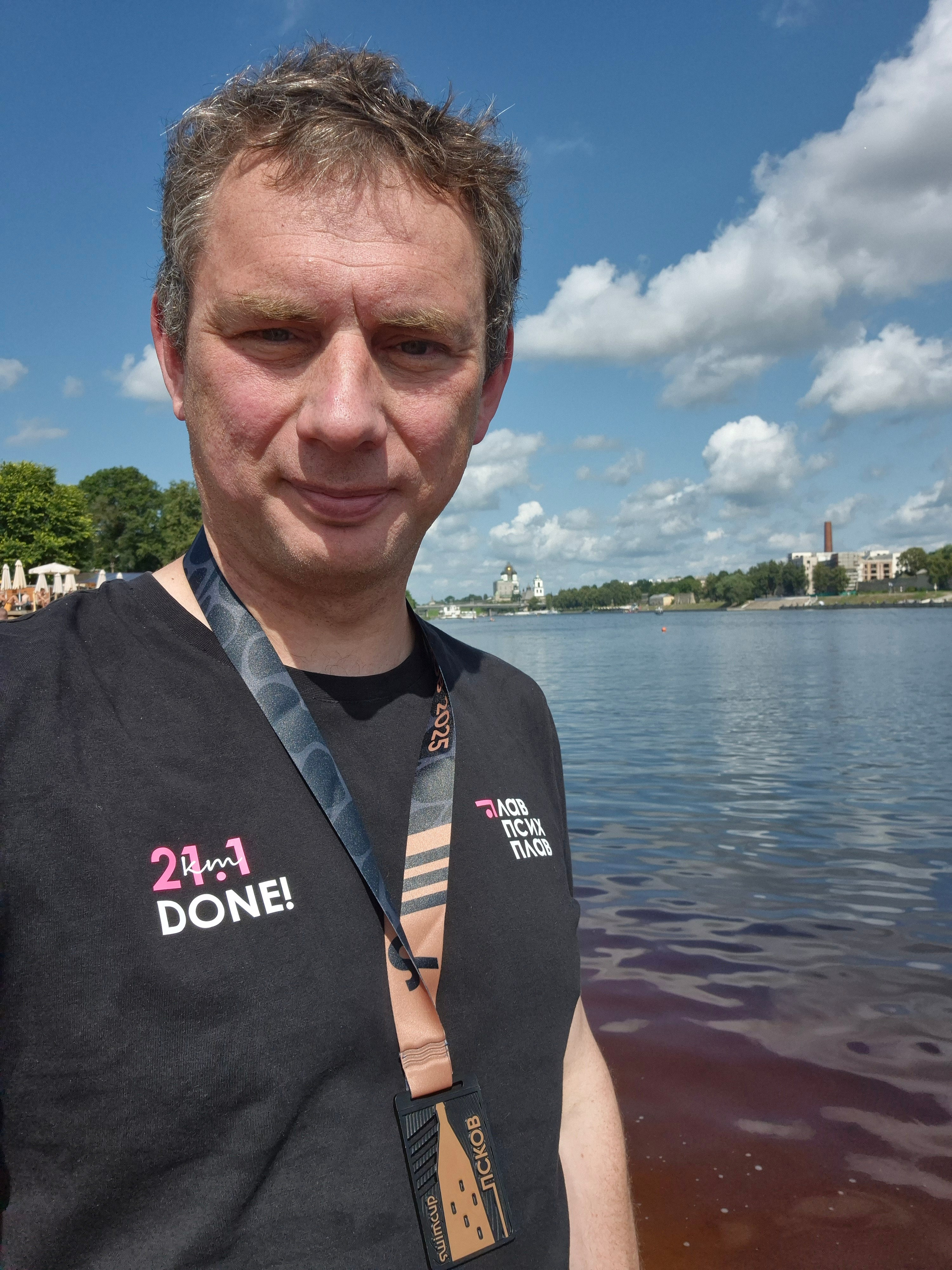 Только разворот против течения на 1.5 км добавил драйва заплыву. В городе нет интернета, после финиша уехали в отель. Там то и узнали, что я занял 3е место