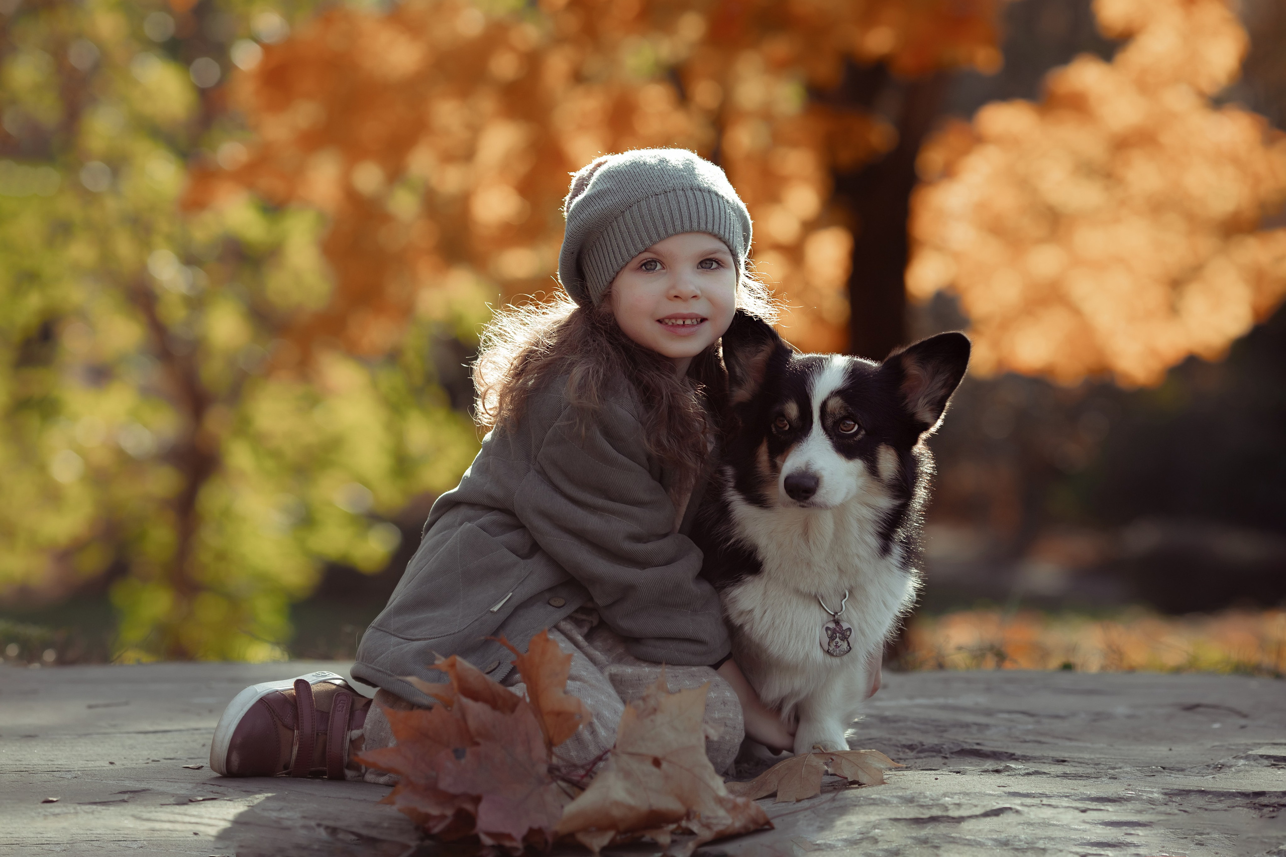 Эва с корги. Семейный и детский фотограф в Москве Дорогова Екатерина