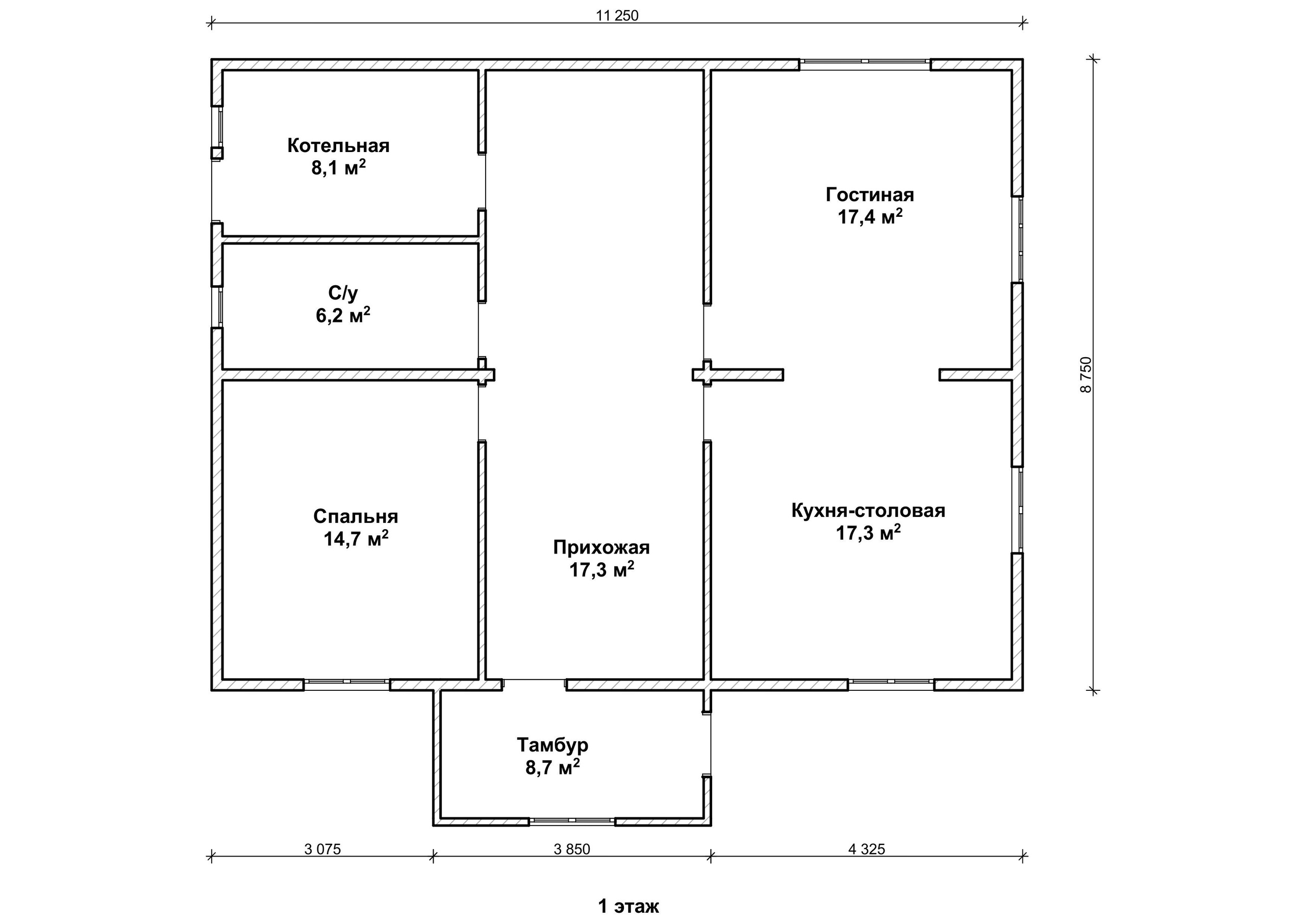 Проект «Журавль» (200 м²). Строительство каркасных домов в Самаре «Атриум-СТ»