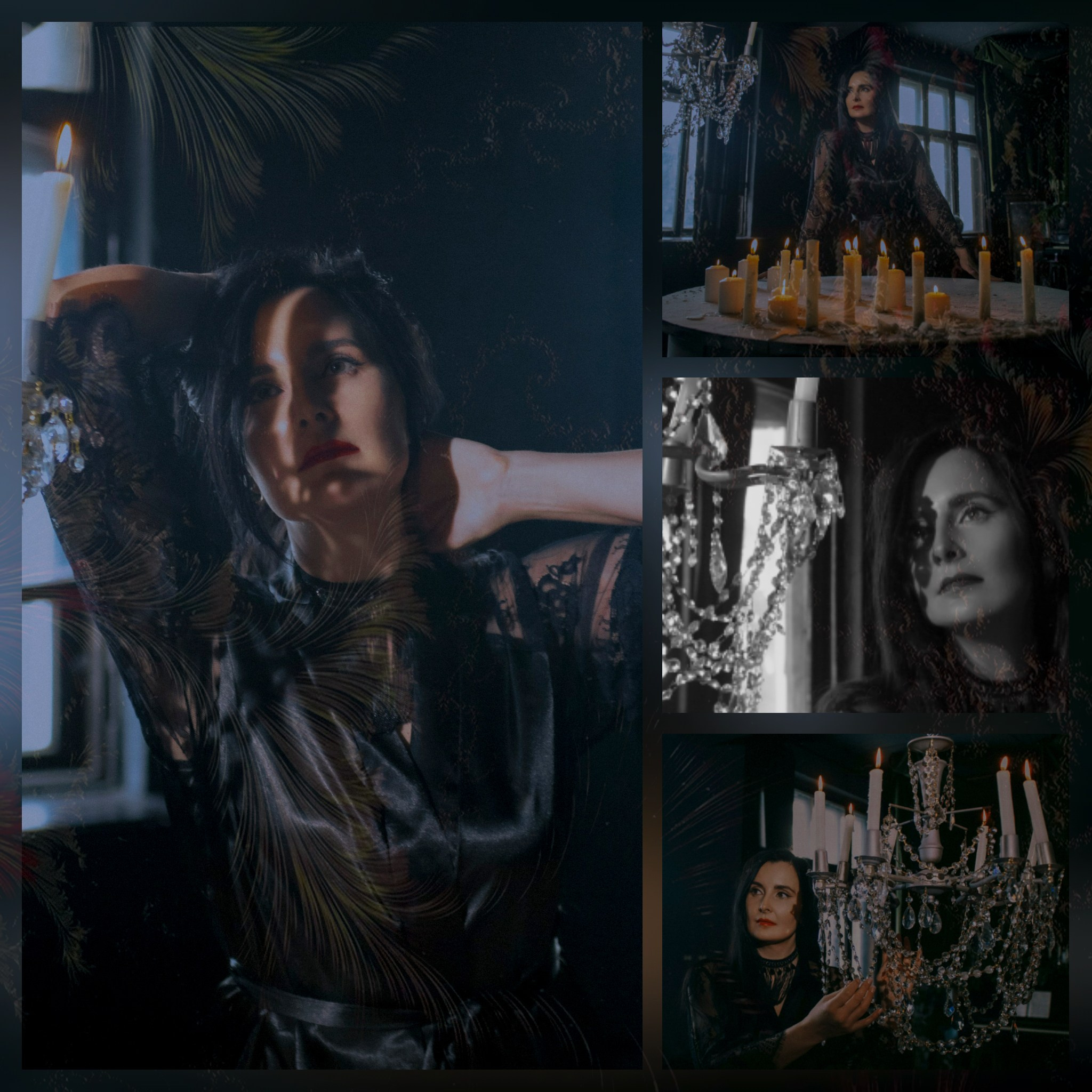 девушка на фоне свечей