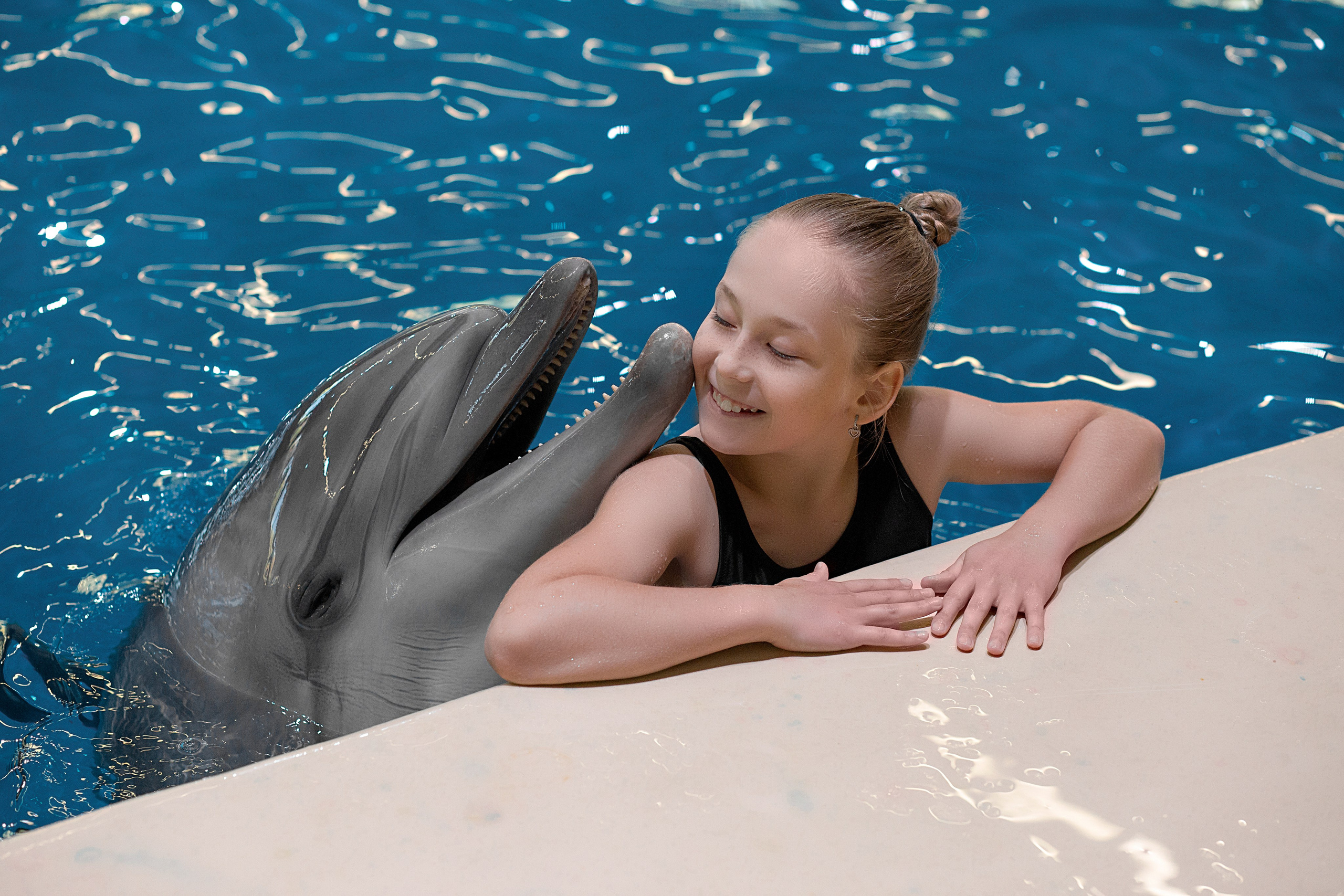 Арина и дельфины. Фотосессия с лошадьми в Нижнем Новгороде