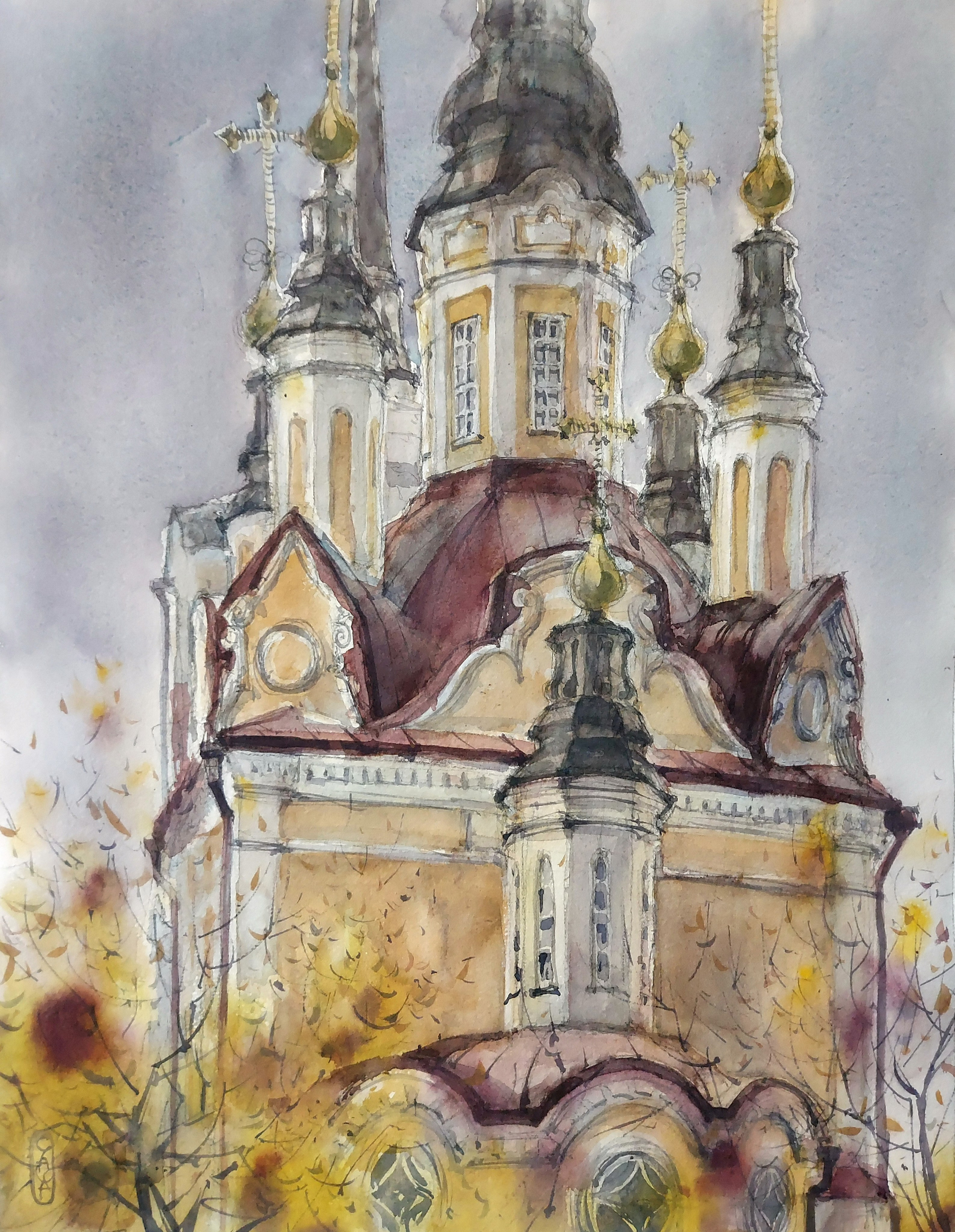 Воскресенская церковь | Томск | Октябрь 2026 | 35,5 x 44,5 см