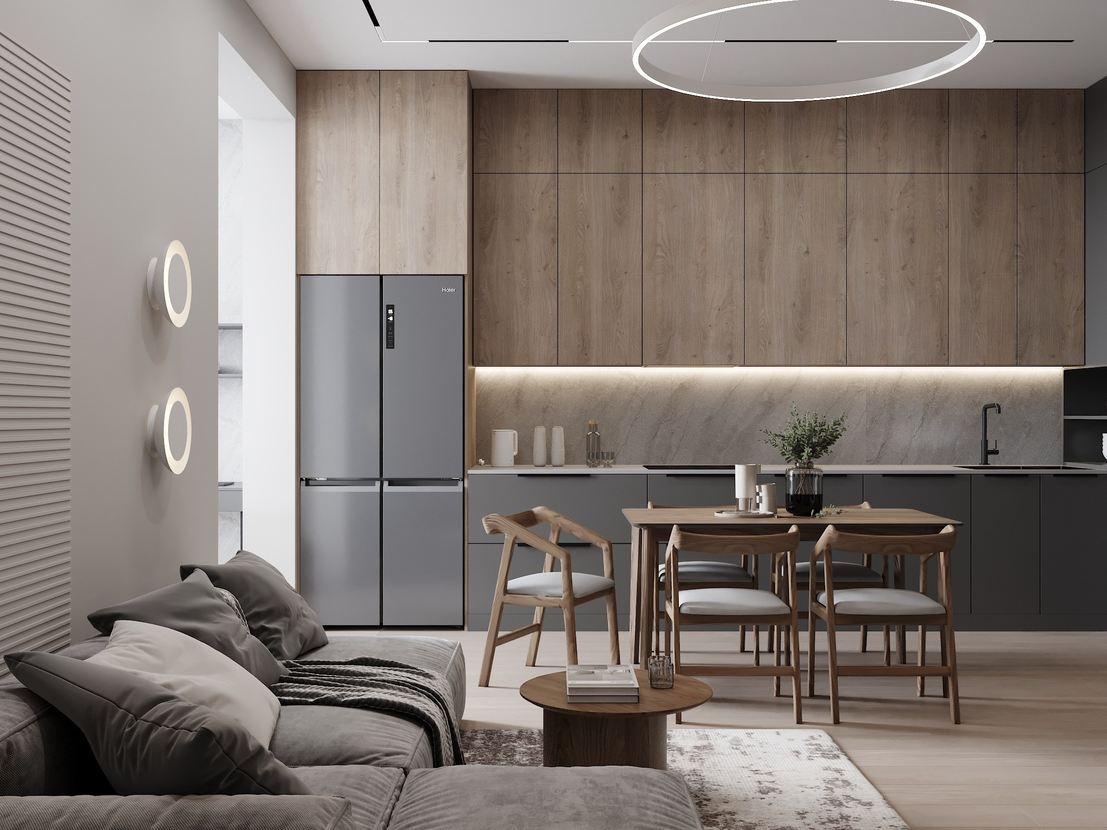 ЖК Лесной Квартал 81.7 кв.м. Дизайн интерьера, 3D-визуализация Владивосток